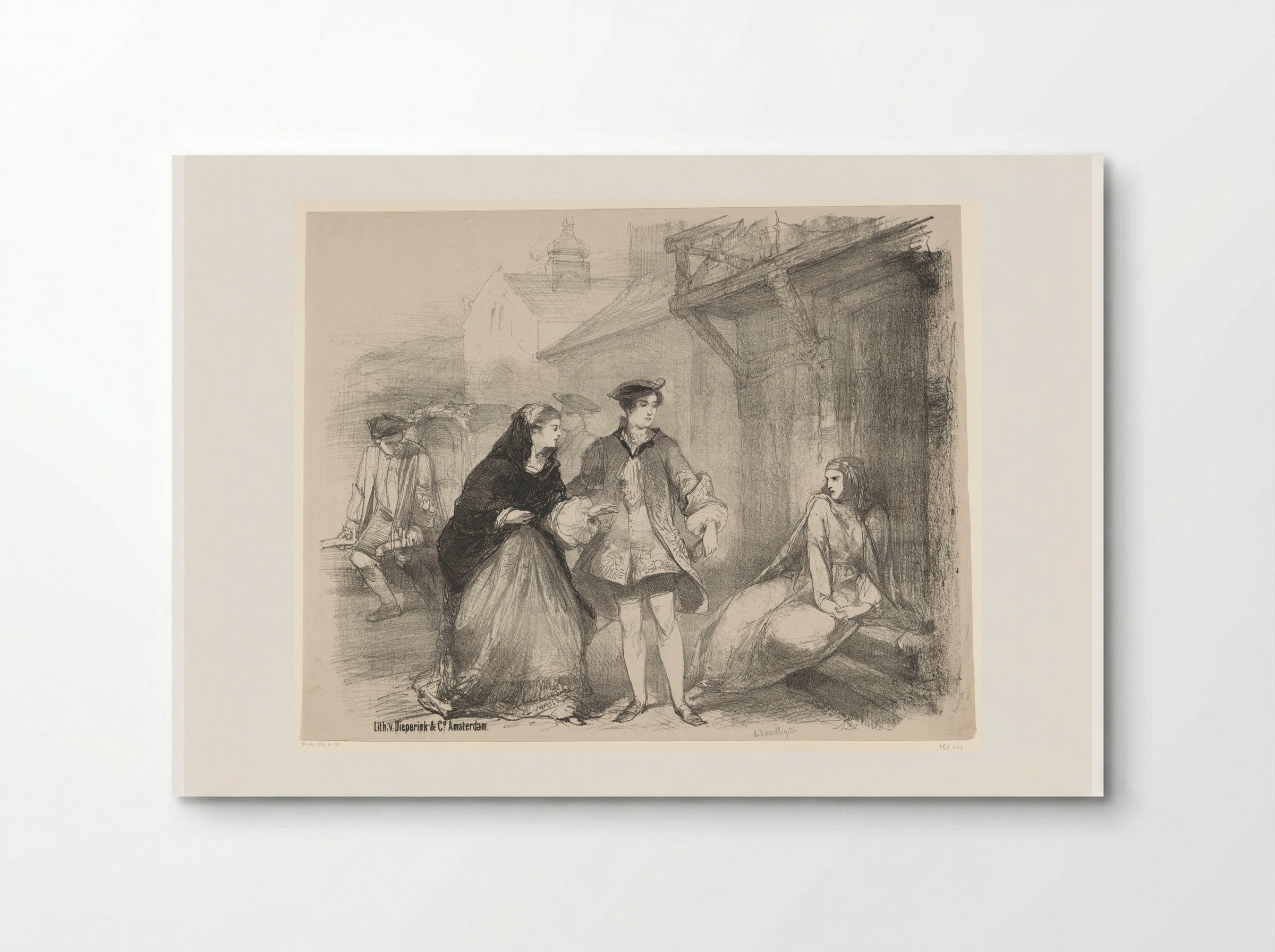 Scène uit toneelstuk De kaartlegster - Charles Rochussen - Poster