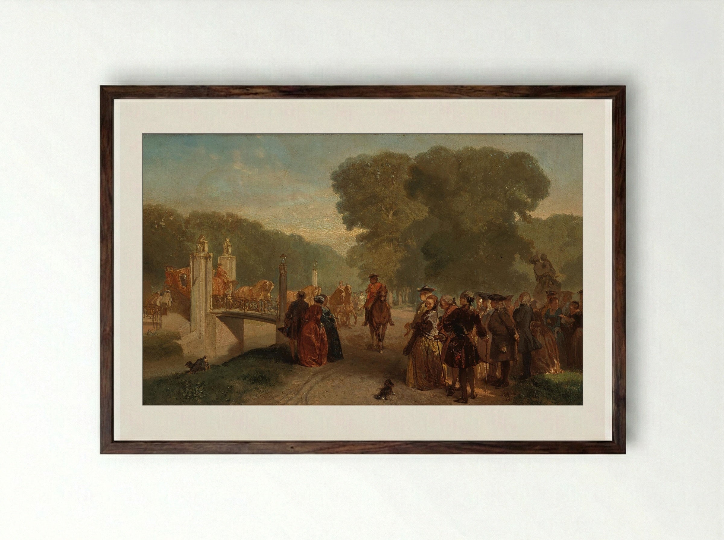 Scène uit toneelstuk Het feestmaal van Belsazar - Charles Rochussen - Framed Print Dark Wood