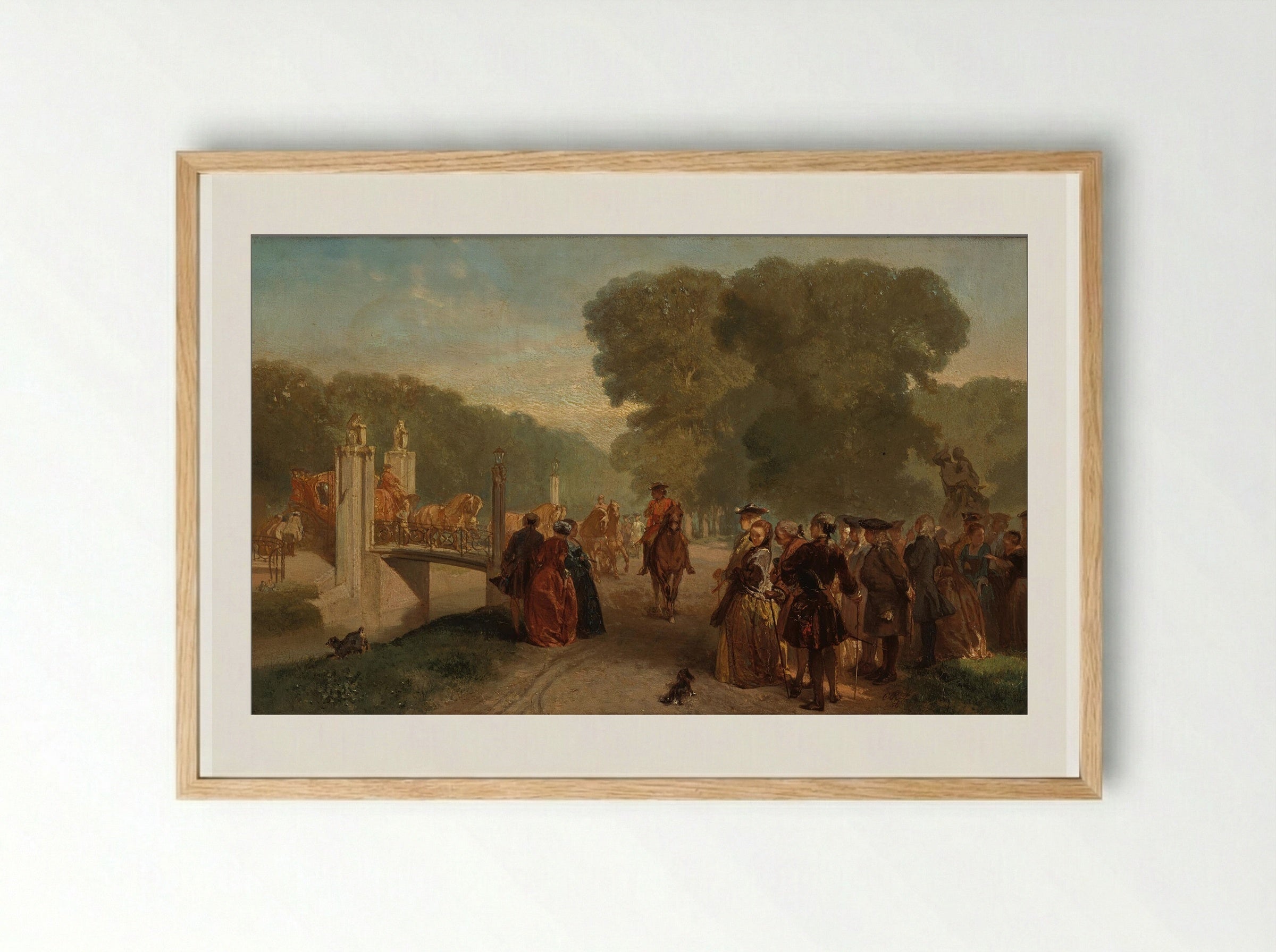 Scène uit toneelstuk Het feestmaal van Belsazar - Charles Rochussen - Framed Print Wood