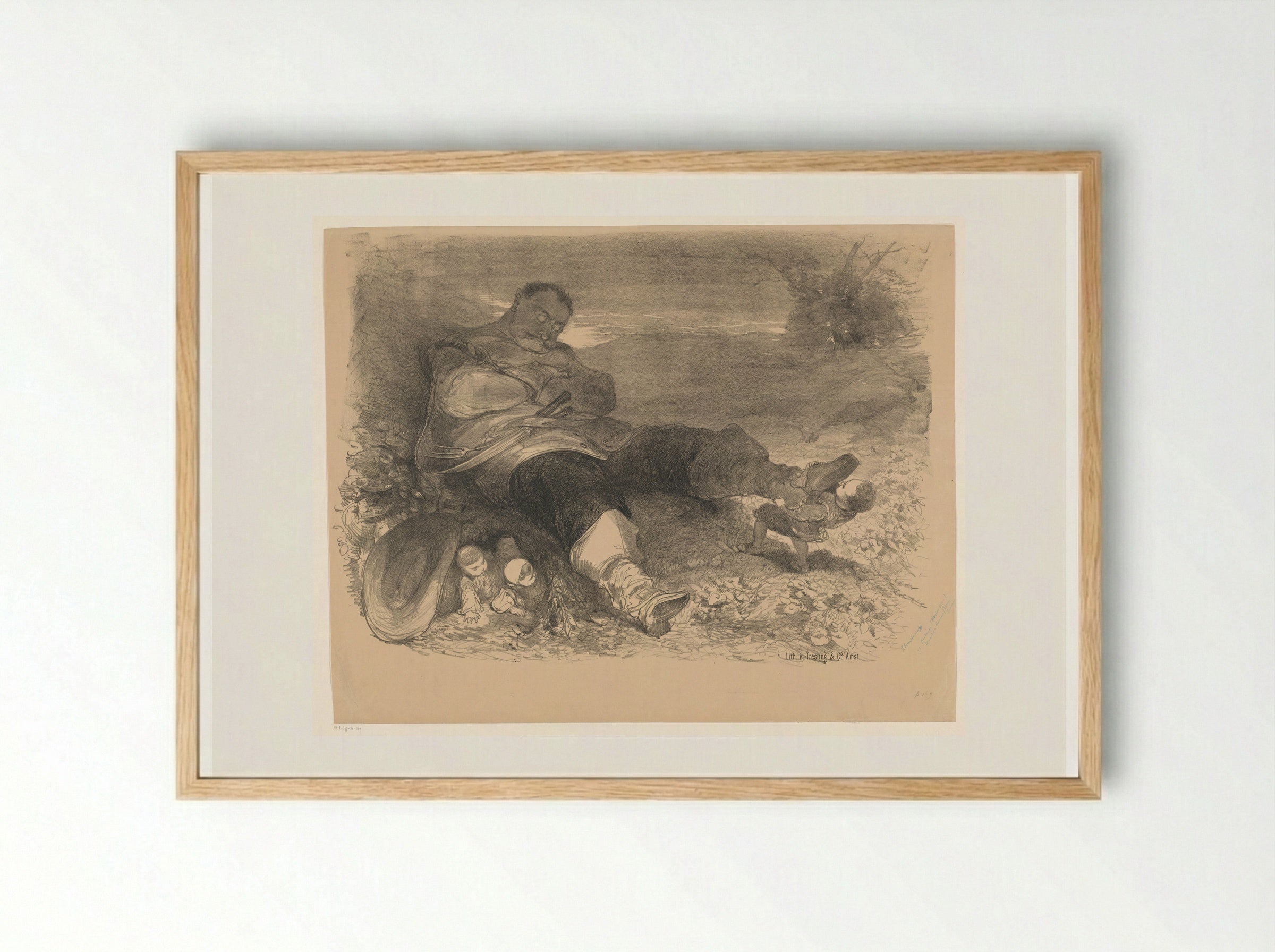 Scène uit toneelstuk Klein Duimpje - Charles Rochussen - Framed Print Wood