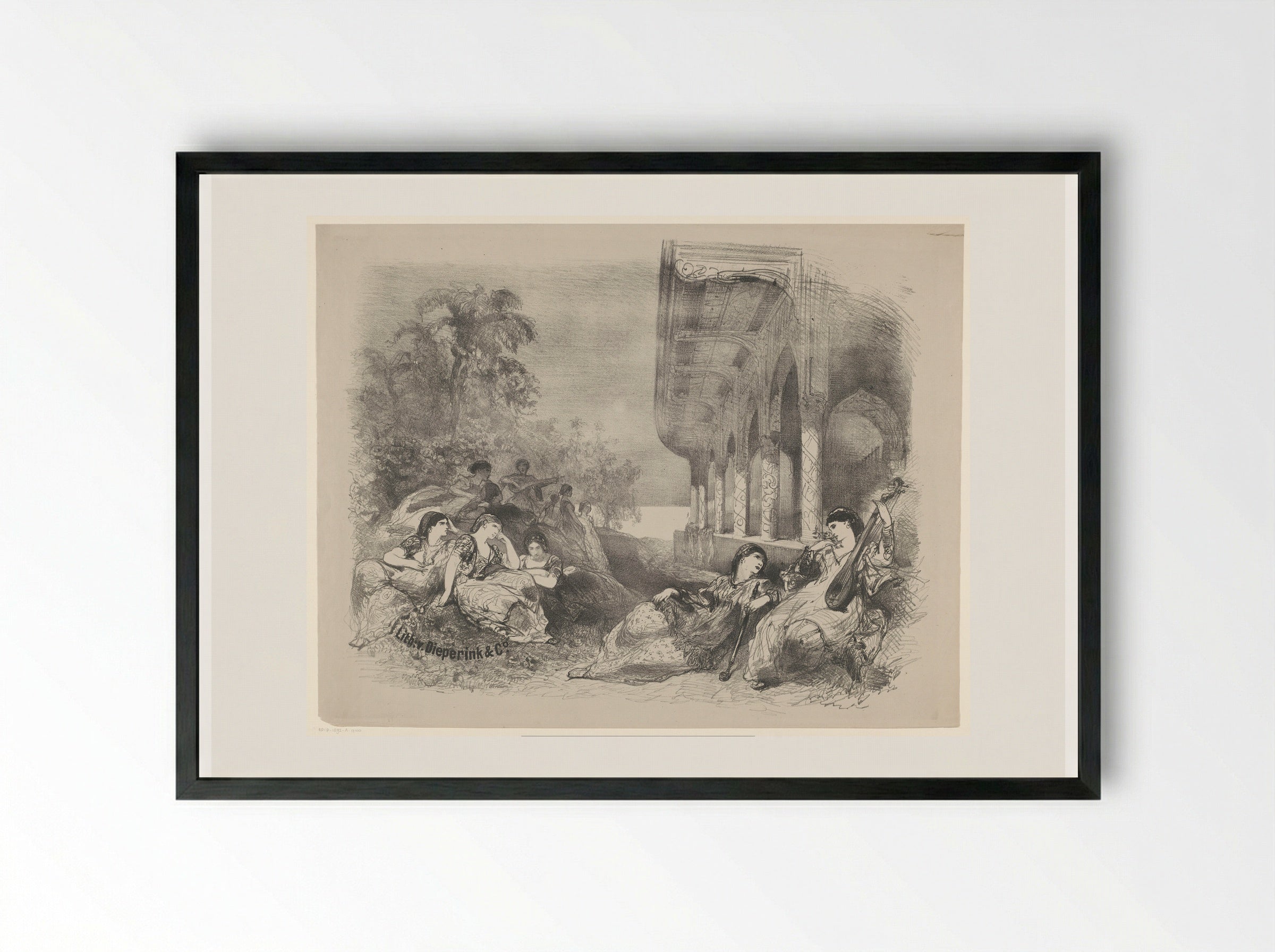 Scène uit toneelstuk met oosterse vrouwen - Charles Rochussen - Framed Print Black