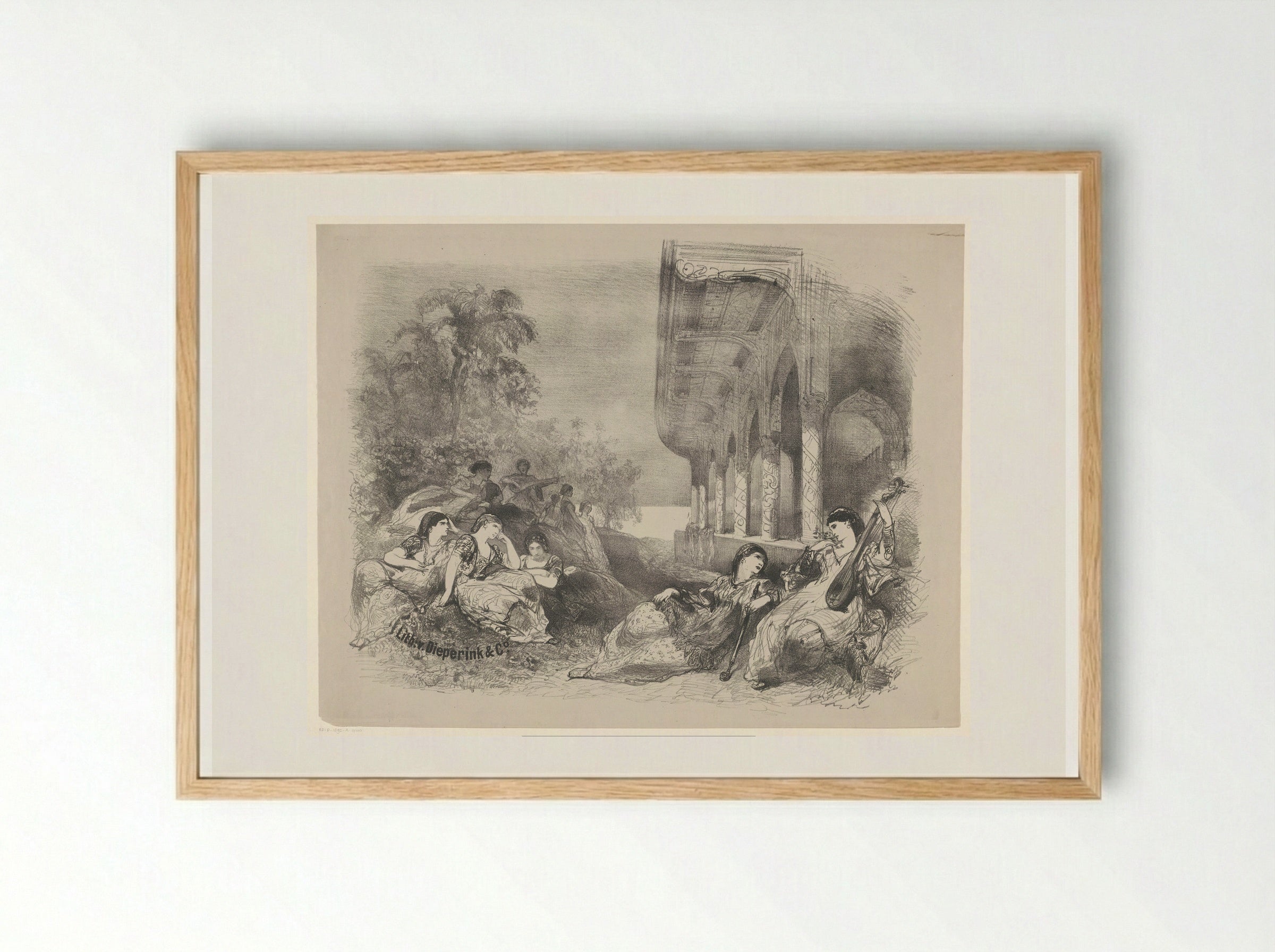 Scène uit toneelstuk met oosterse vrouwen - Charles Rochussen - Framed Print Wood