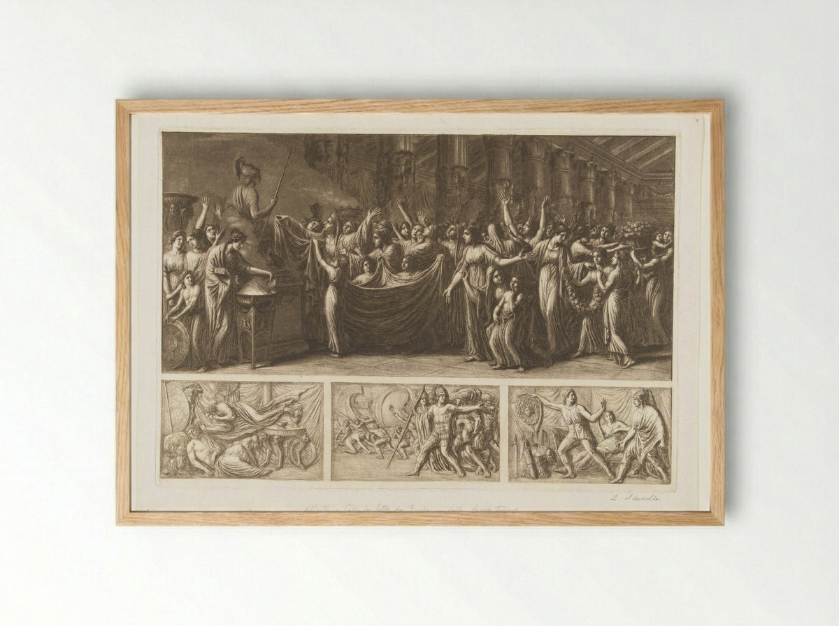 Scènes uit de Trojaanse oorlog - Luigi Ademollo - Framed Print Wood