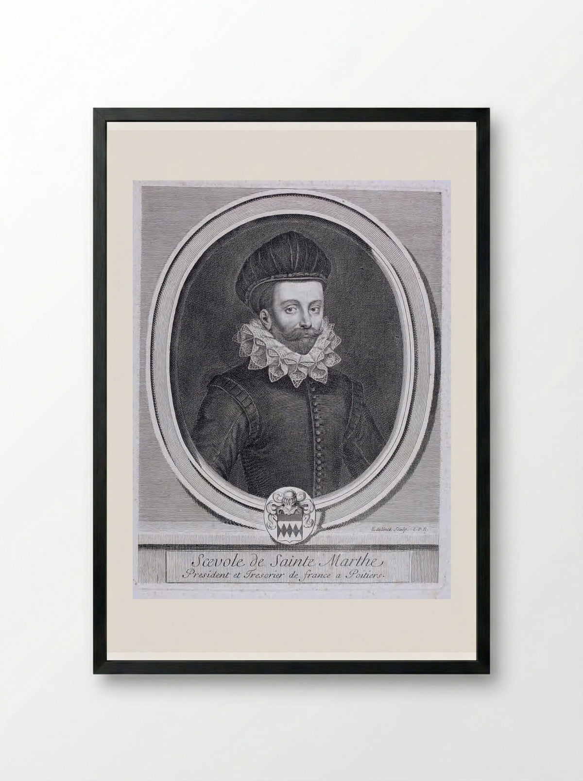 Scévole de Sainte-Marthe - Gérard Edelinck - Framed Print Black