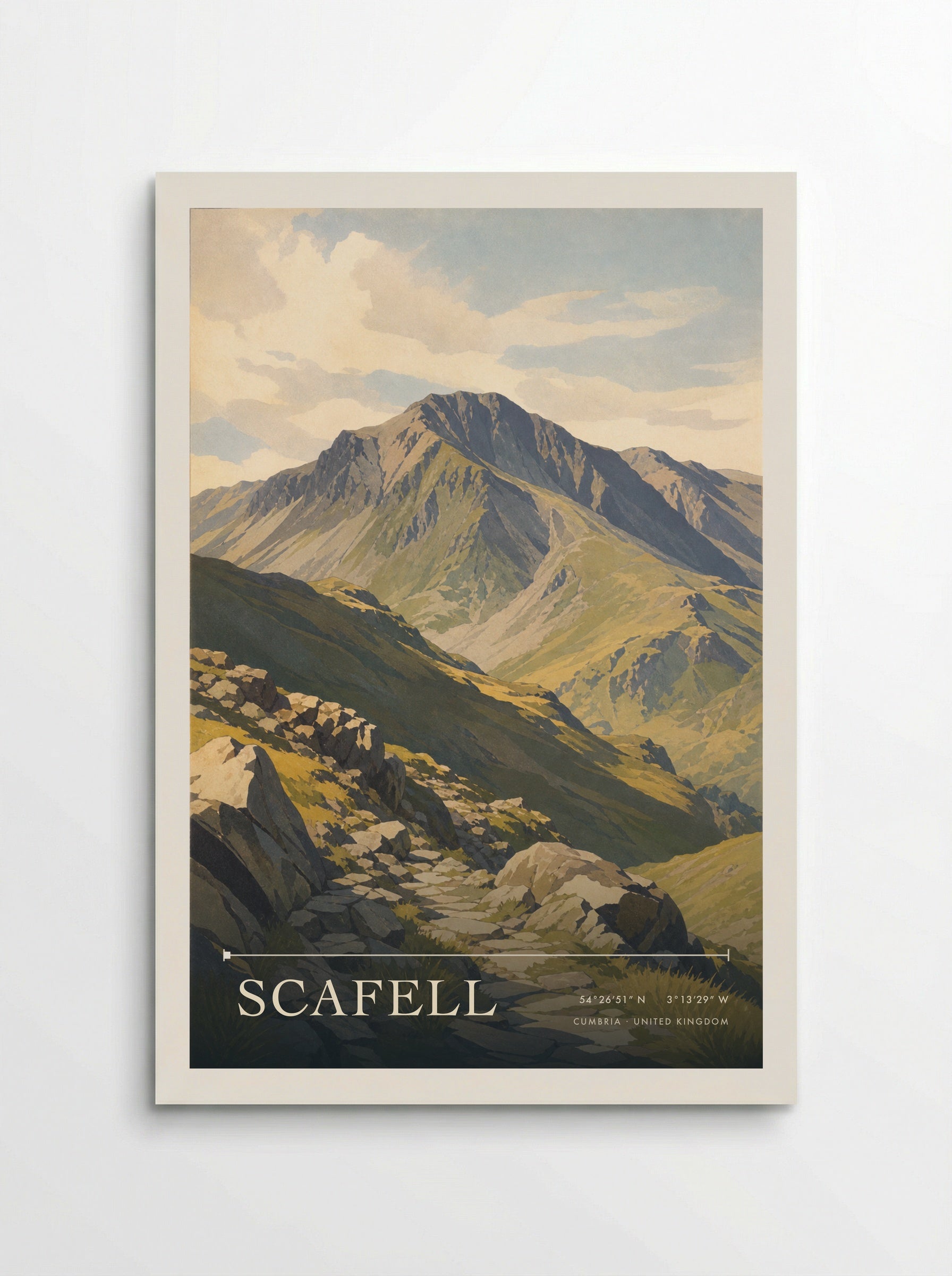 Scafell Cumbria United Kingdom Travel Poster - Poster