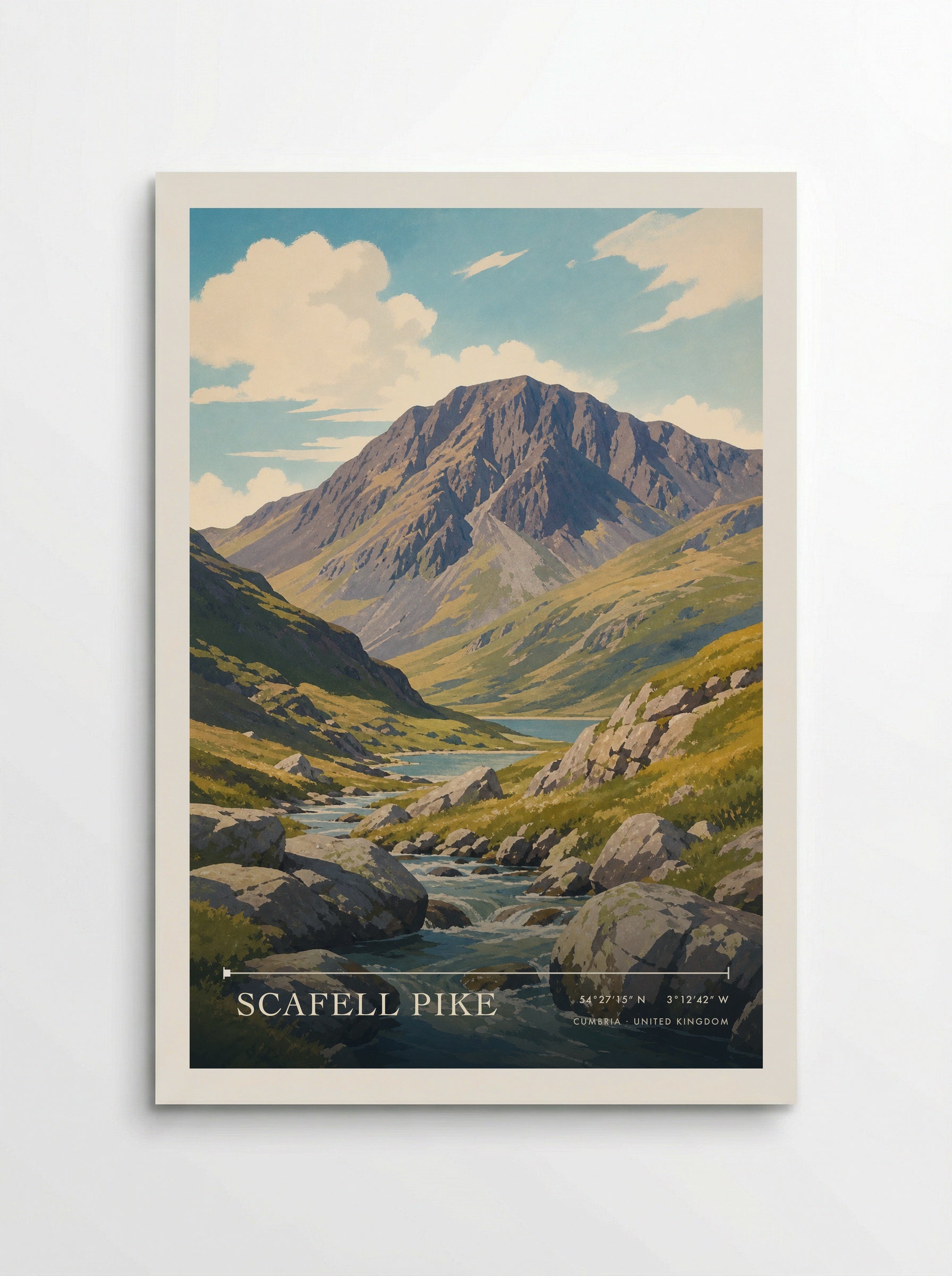 Scafell Pike Cumbria United Kingdom Travel Poster - Poster