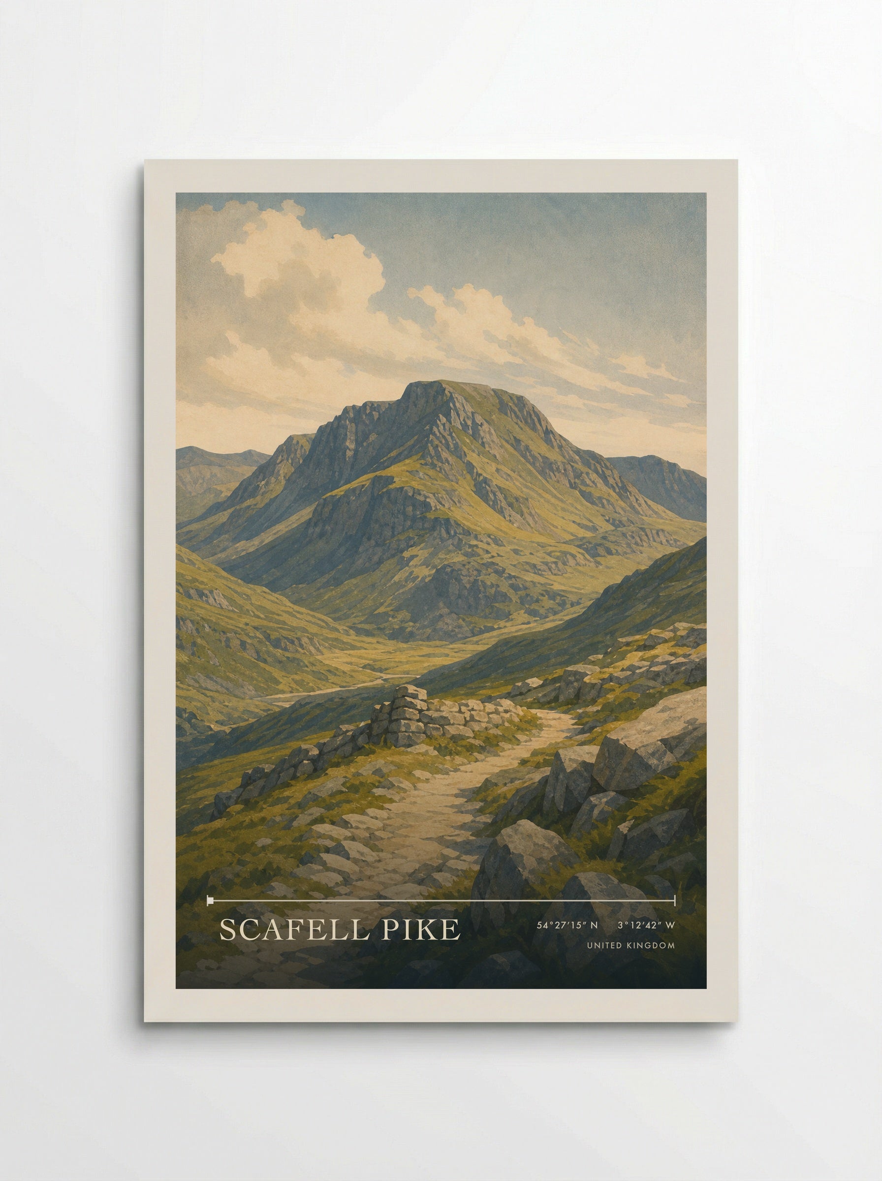 Scafell Pike United Kingdom Travel Poster - Poster