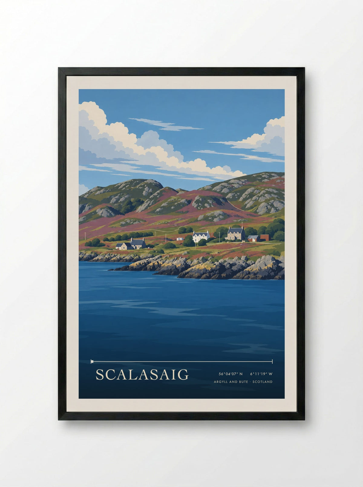 Scalasaig, Argyll and Bute | Travel Poster - Framed Print Black