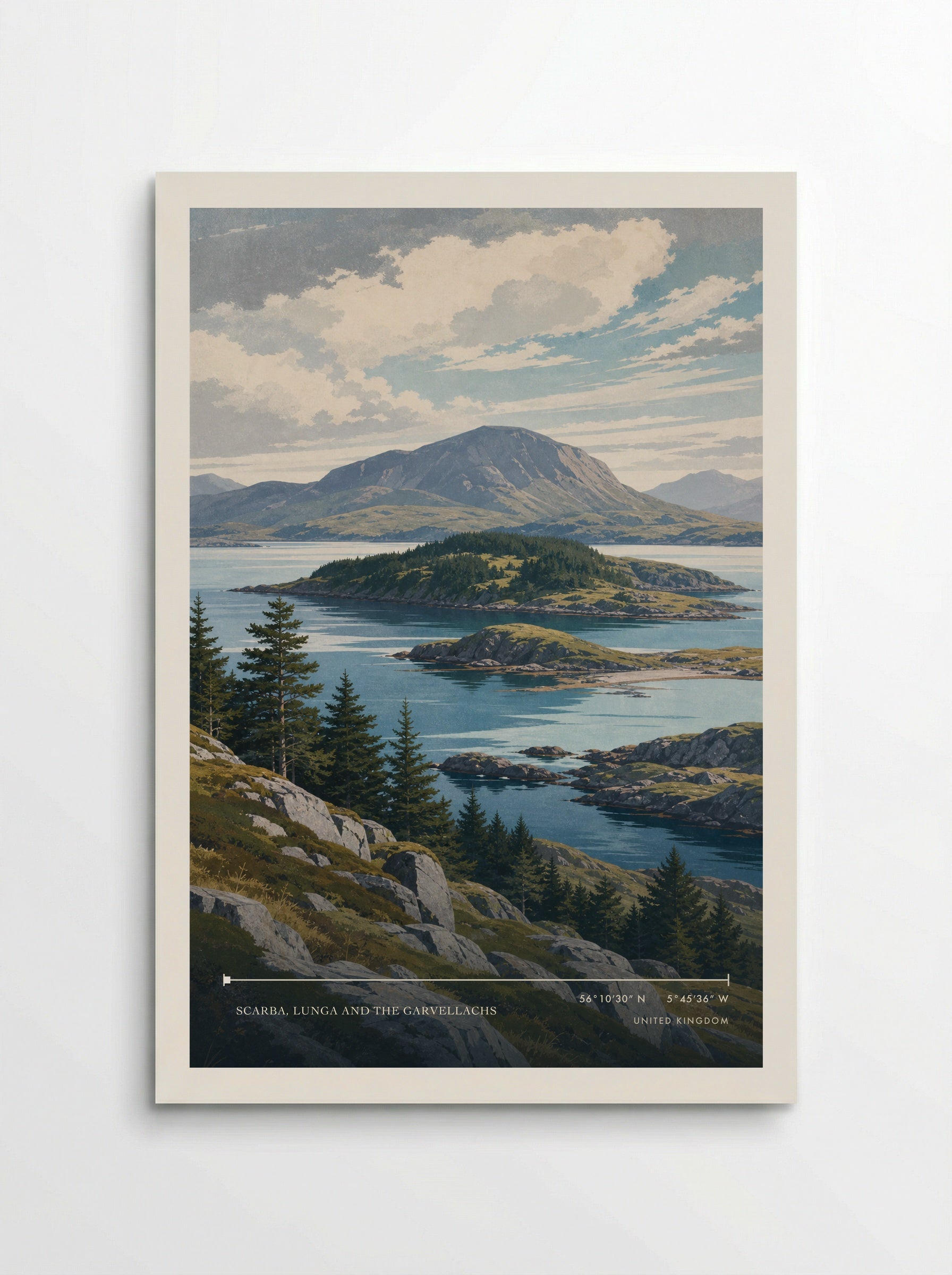 Scarba, Lunga and the Garvellachs United Kingdom Travel Poster - Poster
