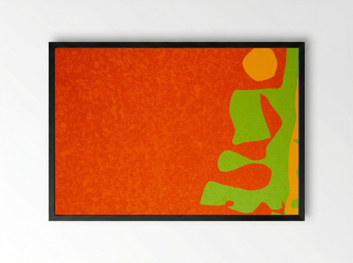 Scarlet, Emerald, and Orange: July-September 1976 - Patrick Heron - Framed Print Black