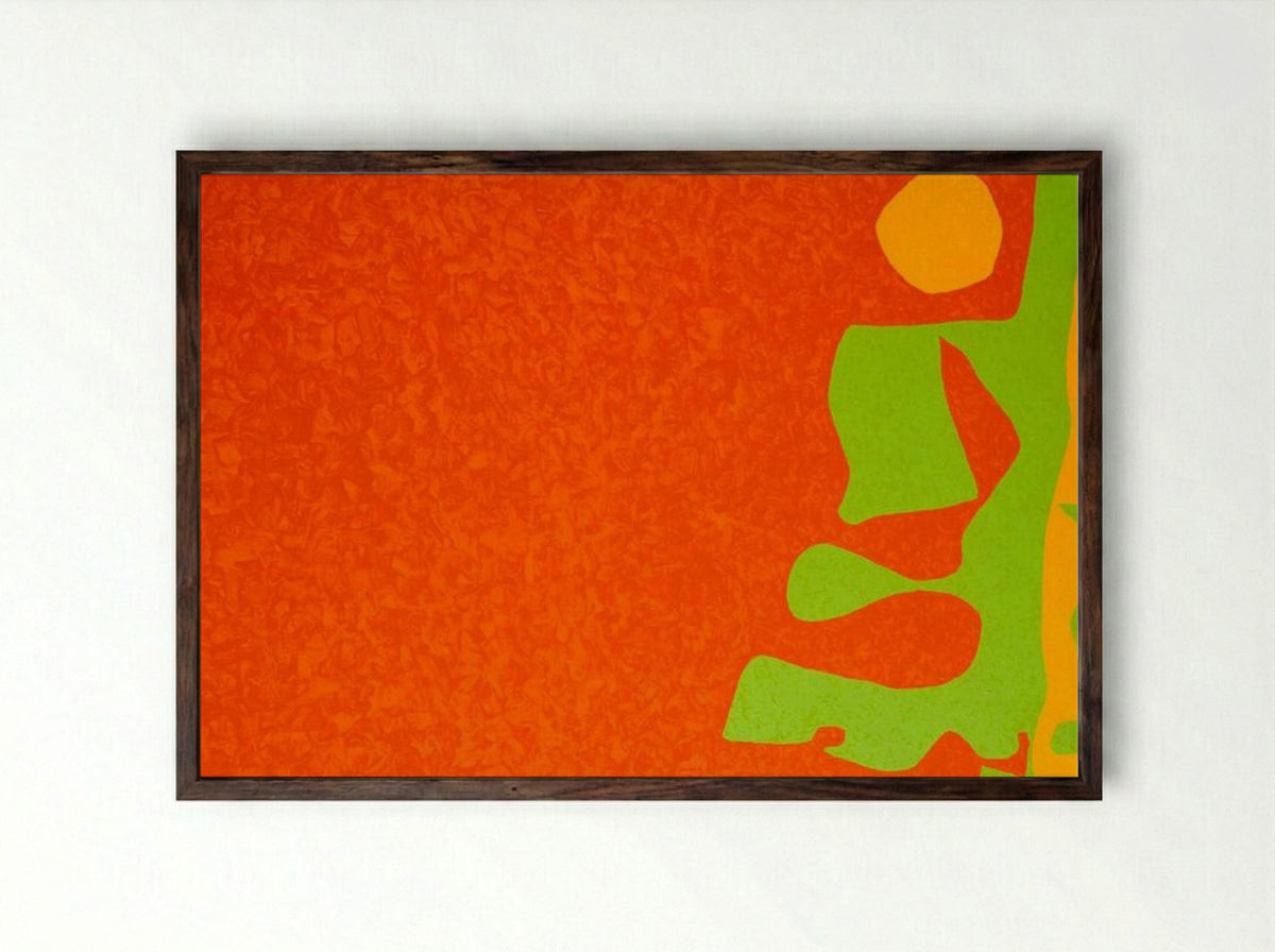 Scarlet, Emerald, and Orange: July-September 1976 - Patrick Heron - Framed Print Dark Wood