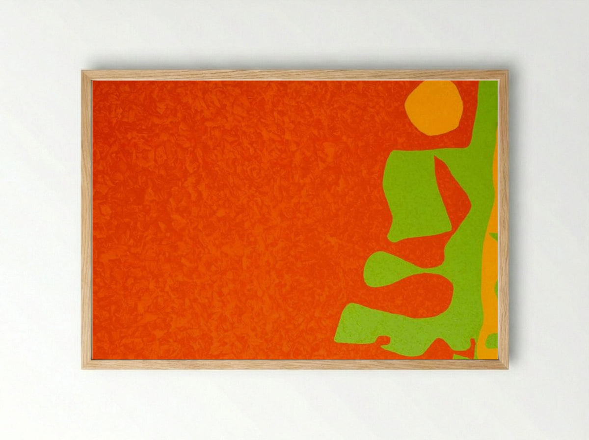 Scarlet, Emerald, and Orange: July-September 1976 - Patrick Heron - Framed Print Wood