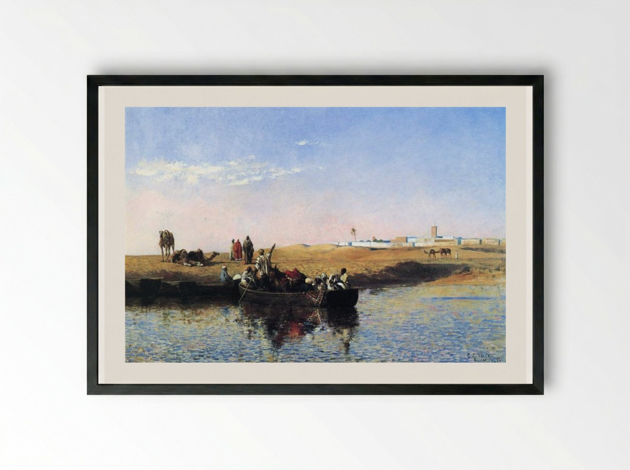 Scene at Sale, Morocco - Edwin Lord Weeks - Framed Print Black