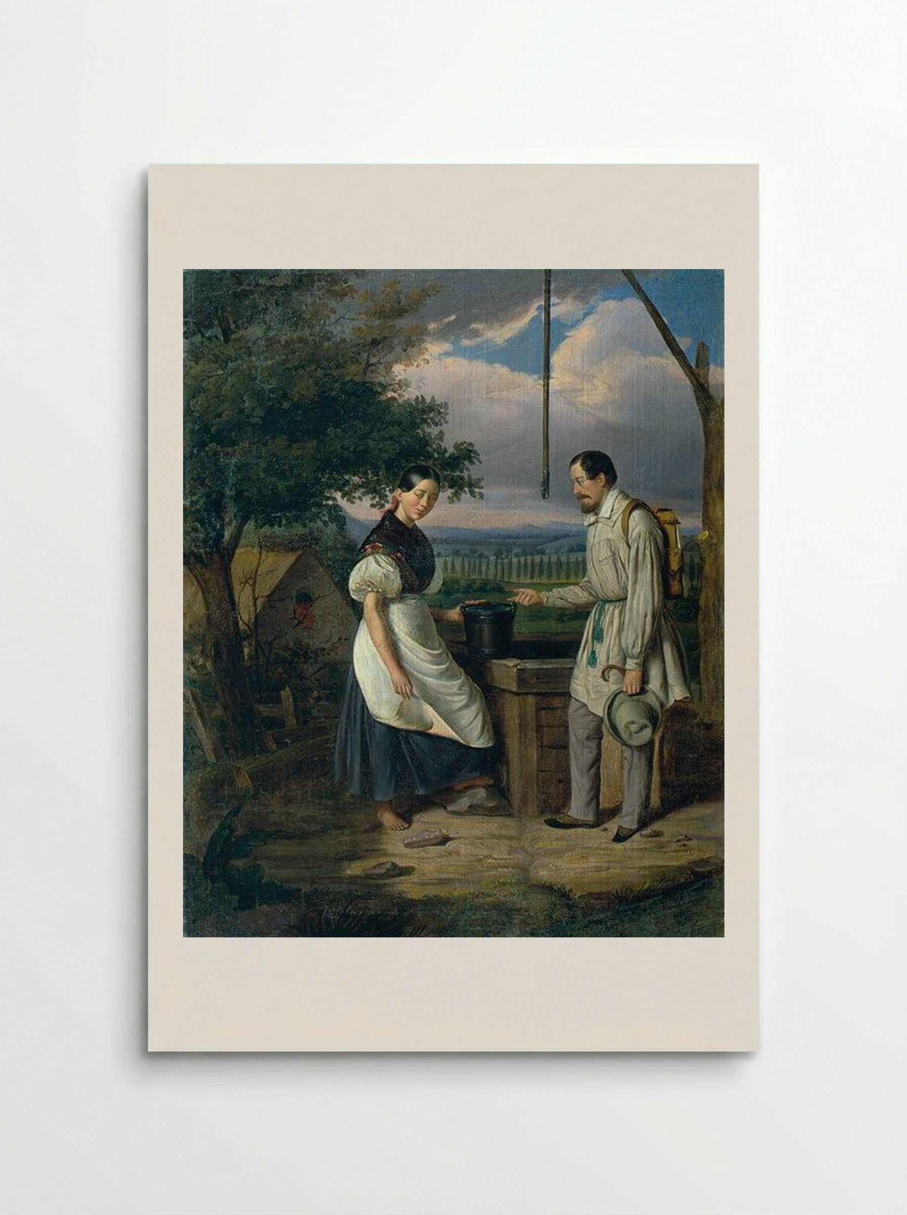 Scene at a Fountain - Constantin Daniel Rosenthal - Poster