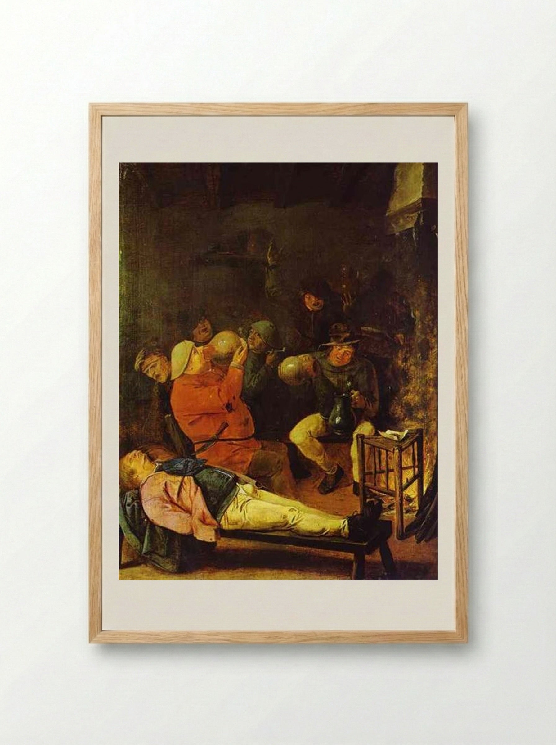 Scene at the Inn - Adriaen Brouwer - Framed Print Wood