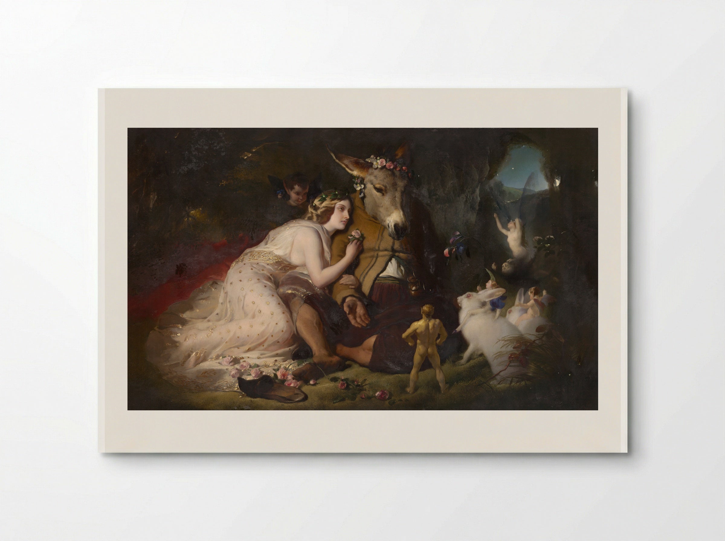 Scene from A Midsummer Night's Dream, Titania and Bottom - Edwin Henry Landseer - Poster