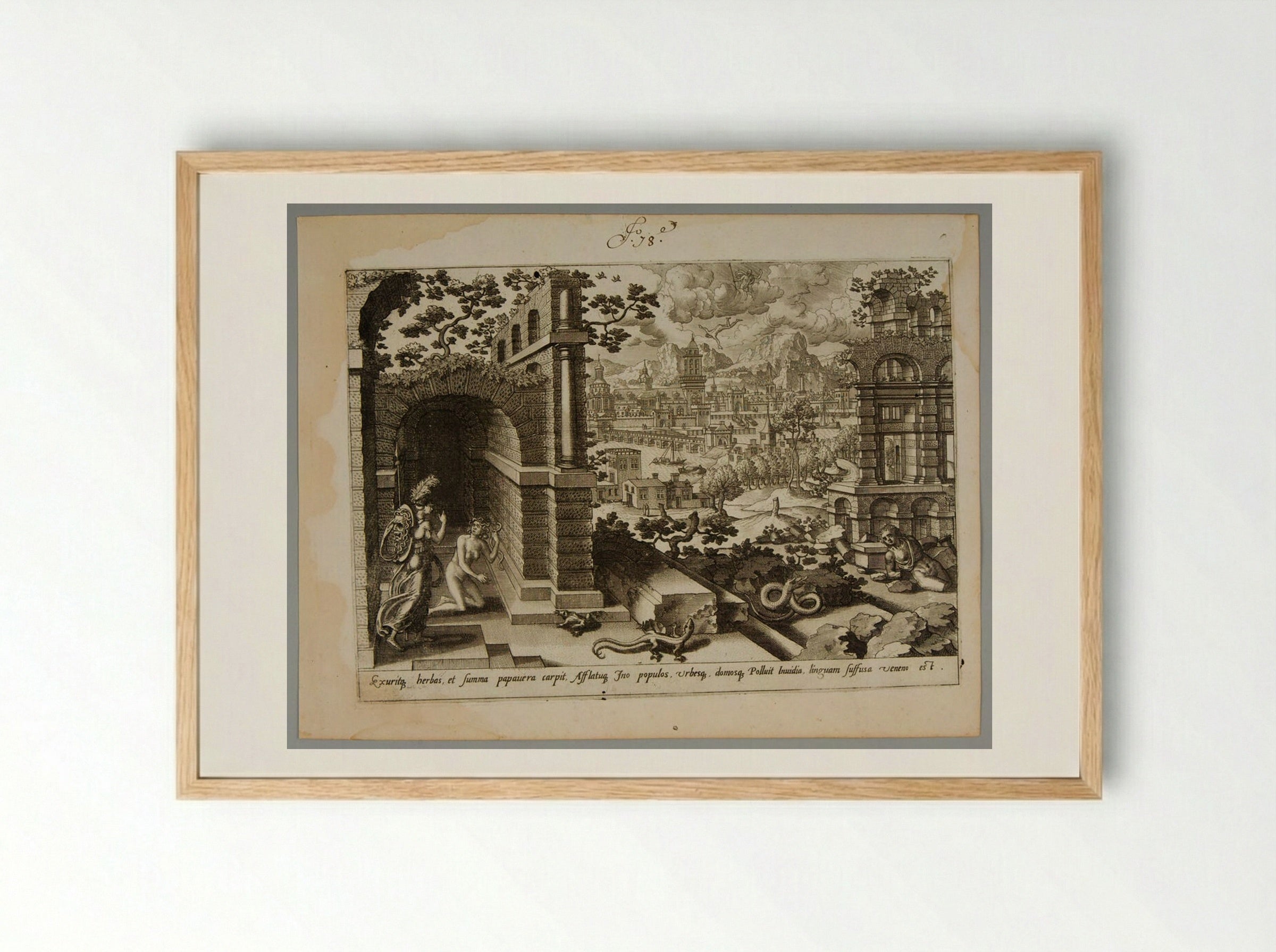 Scene from Ovid's Metamorphoses - Gerard de Jode - Framed Print Wood