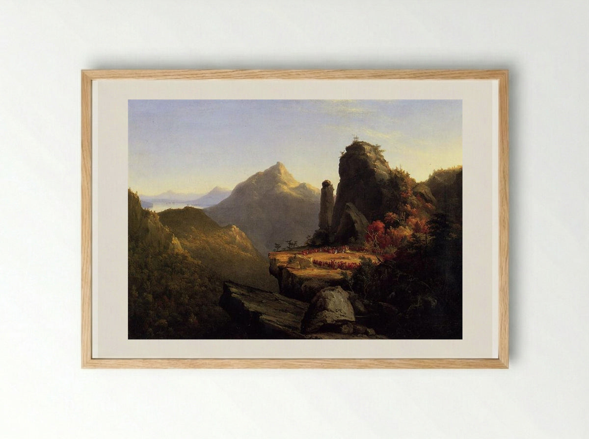 Scene from 'The Last of the Mohicans' - Thomas Cole - Framed Print Wood