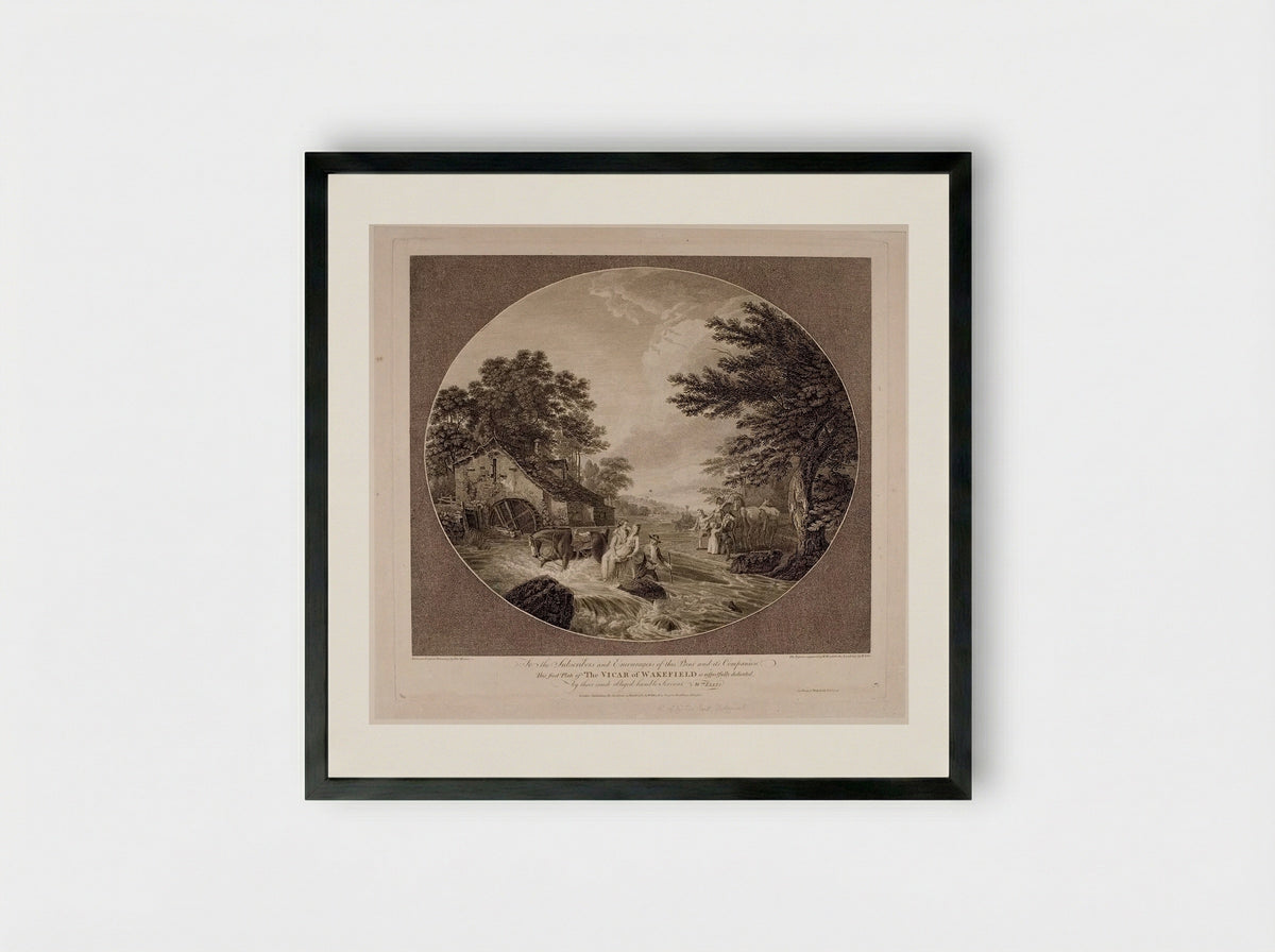 Scene from The Vicar of Wakefield - William Ellis - Framed Print Black
