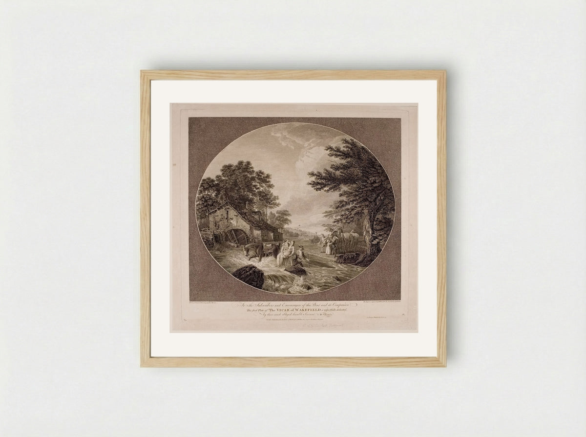Scene from The Vicar of Wakefield - William Ellis - Framed Print Wood