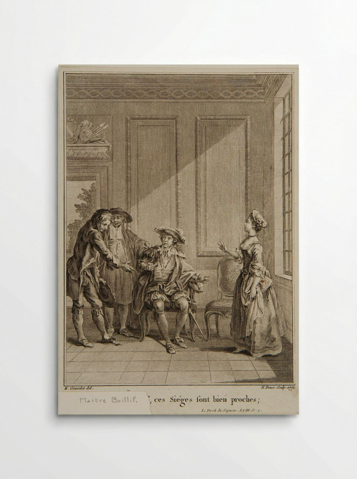 Scene from Voltaire's Le Droit du Seigneur - Nicolas Ponce - Poster