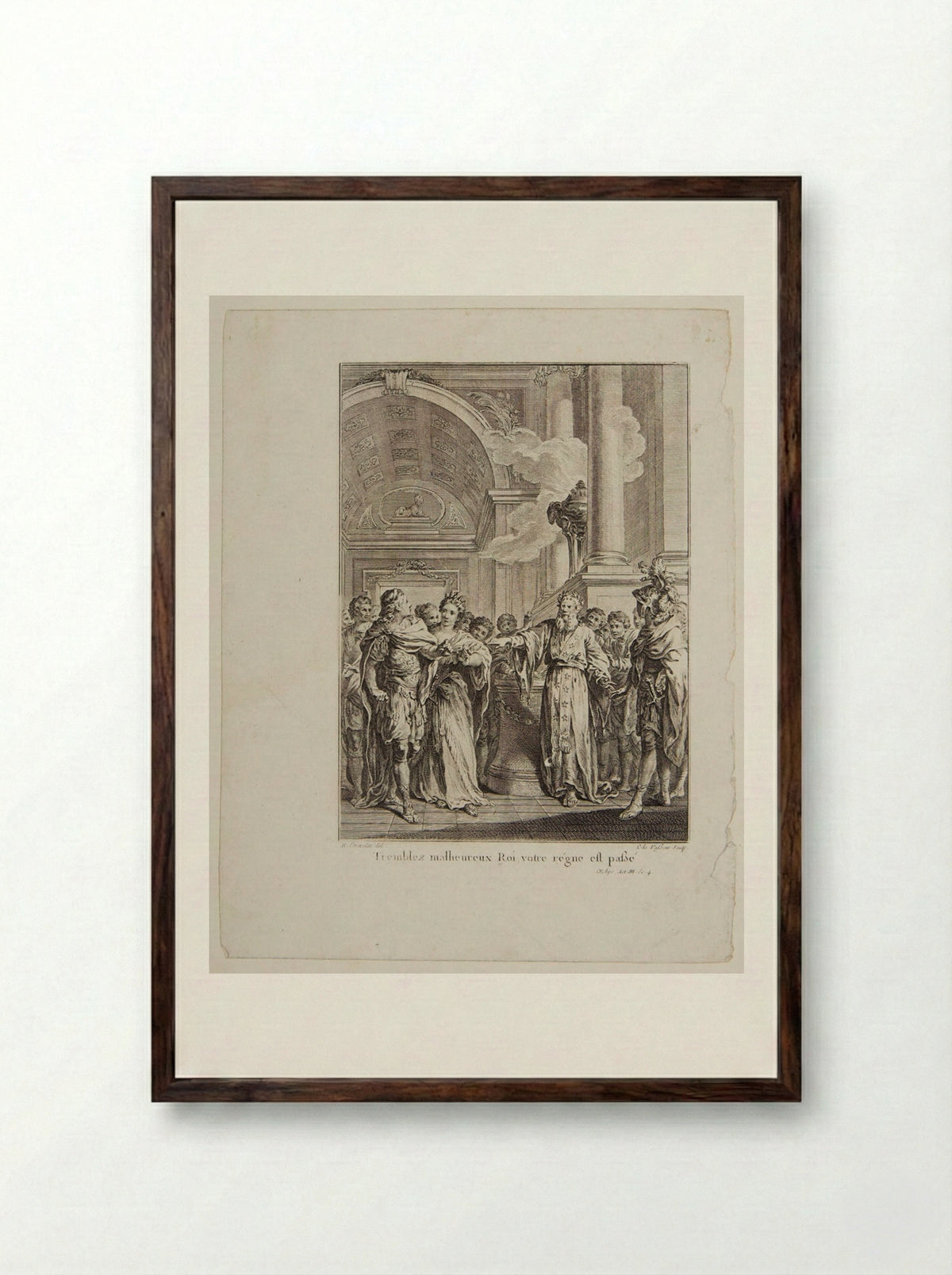 Scene from Voltaire's Oedipe - Jean Charles Levasseur - Framed Print Dark Wood