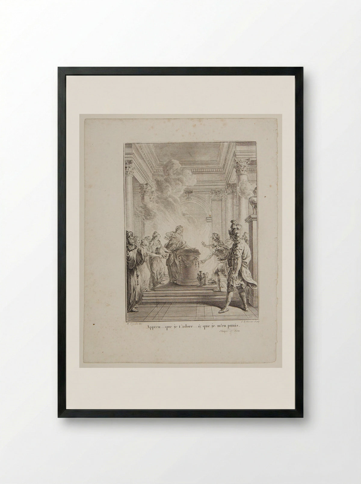 Scene from Voltaire's Olimpie - Jean Charles Levasseur - Framed Print Black