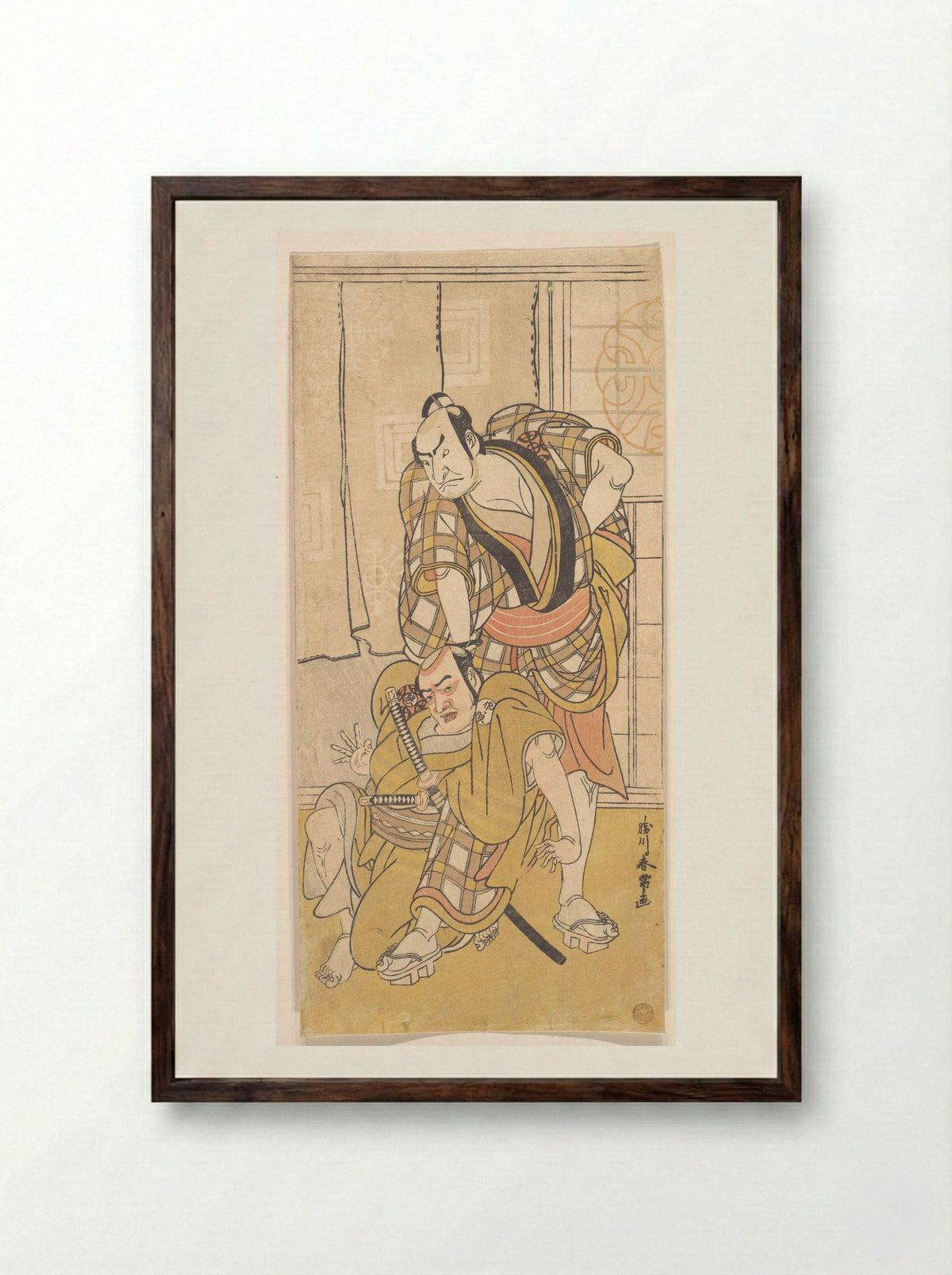 Scene from a Play - Katsukawa Shunjō - Framed Print Dark Wood