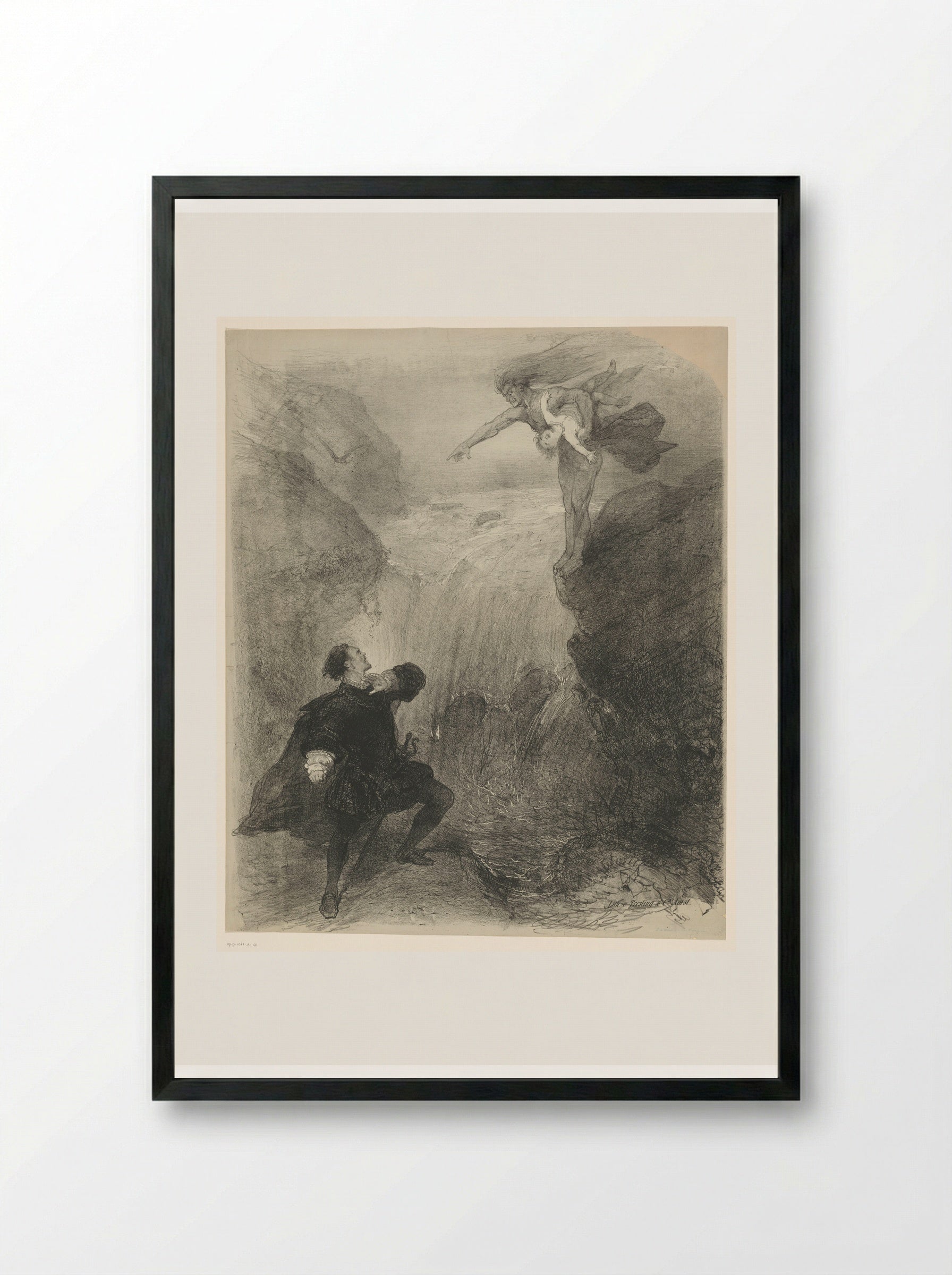 Scene from the Ballet 'The Monster and the Magician' - Charles Rochussen - Framed Print Black