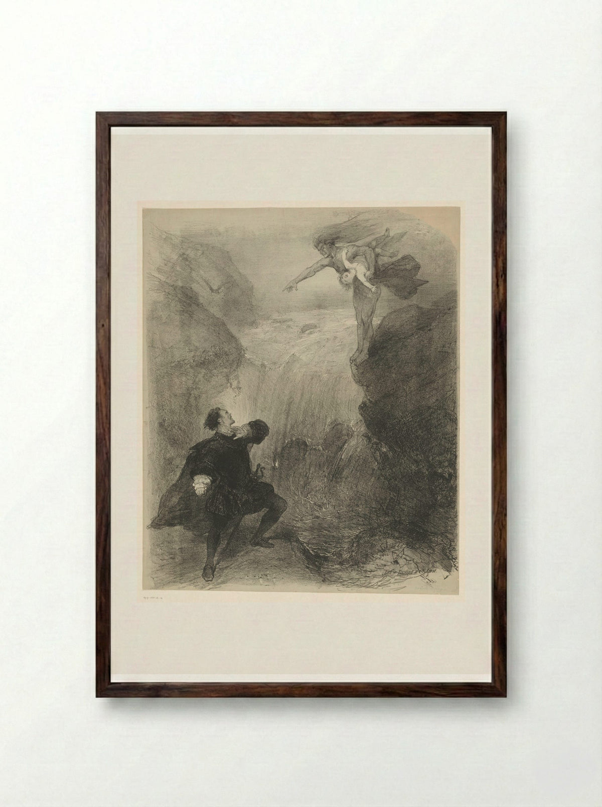 Scene from the Ballet 'The Monster and the Magician' - Charles Rochussen - Framed Print Dark Wood