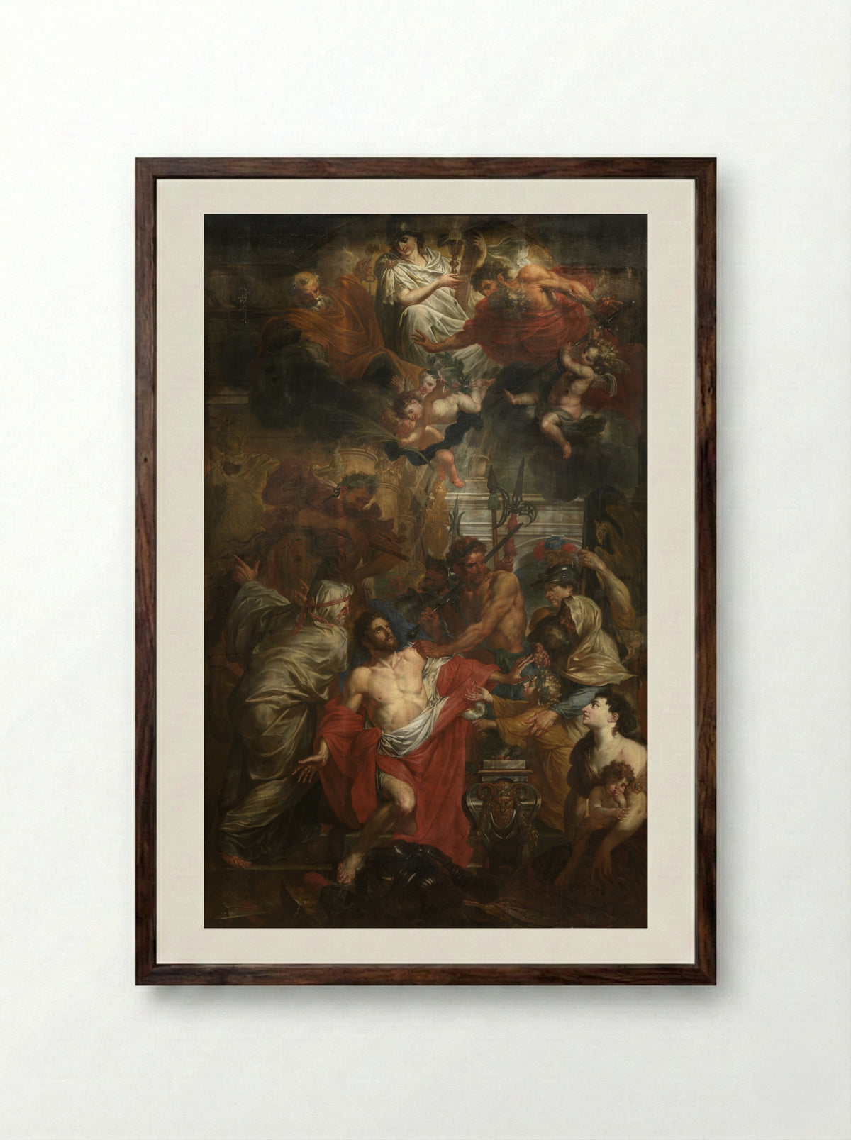 Scene from the Life of a Saint - Godfried Maes - Framed Print Dark Wood