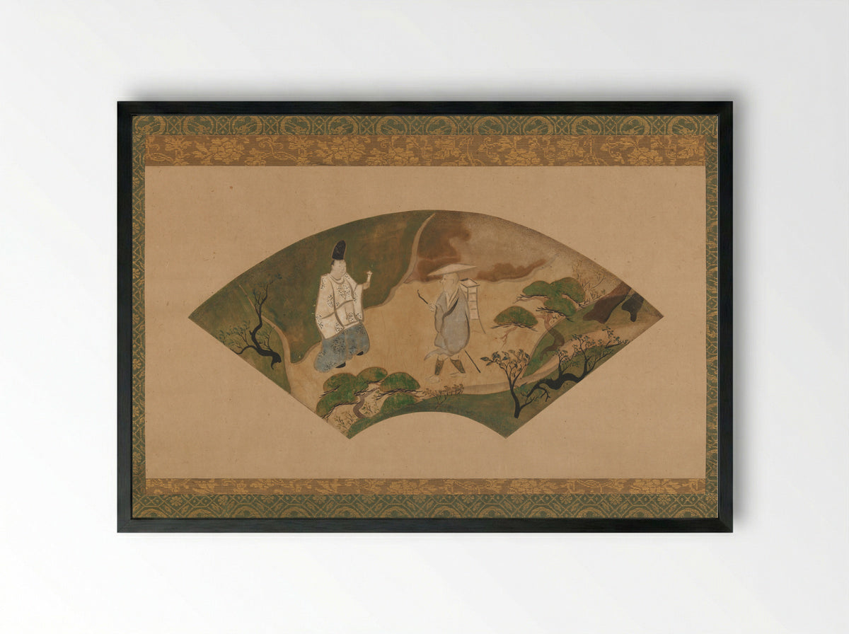 Scene from the Tales of Ise: Mount Utsu - Fukae Roshū - Framed Print Black