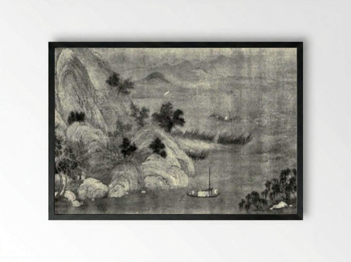 Scene on the Wang Ch‘uan - Wang Wei - Framed Print Black