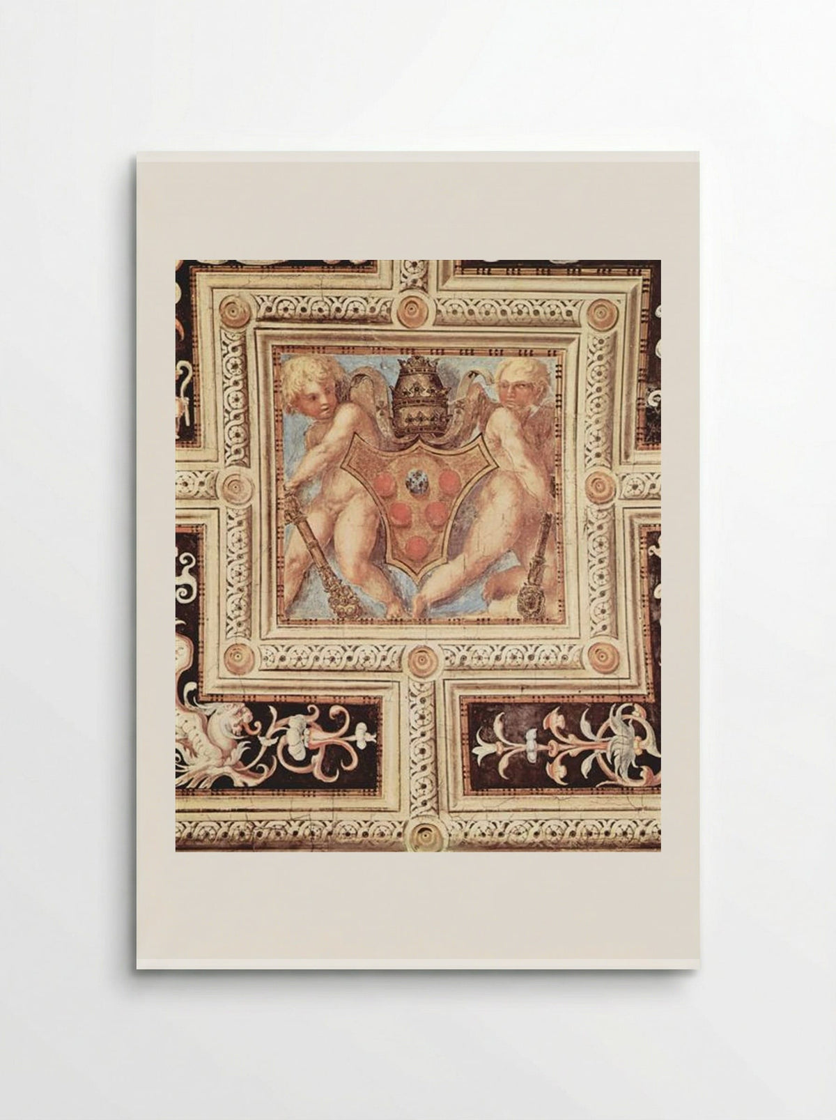 Scene with cherubs on papal coat of arms - Jacopo Pontormo - Poster