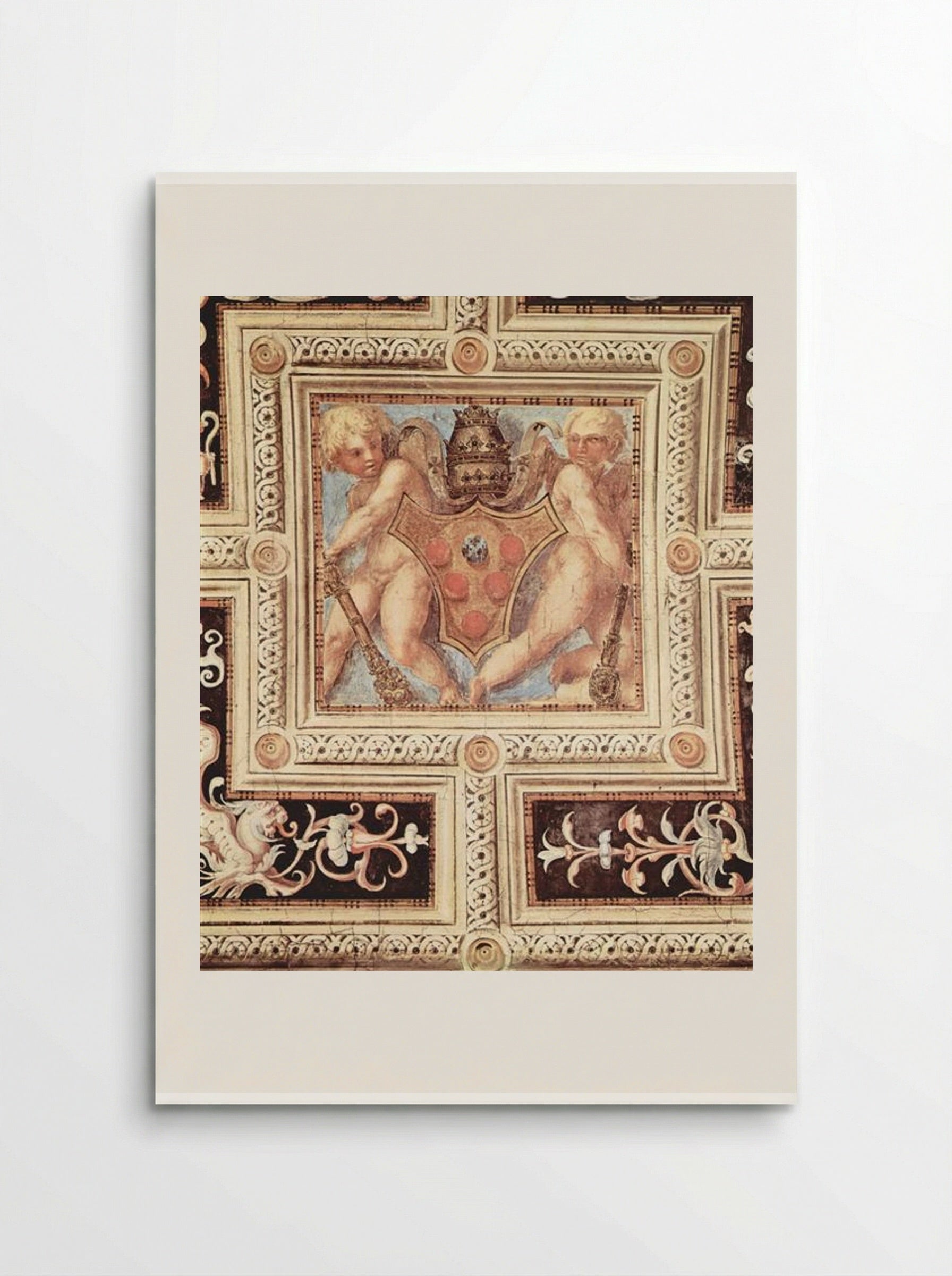 Scene with cherubs on papal coat of arms - Jacopo Pontormo - Poster