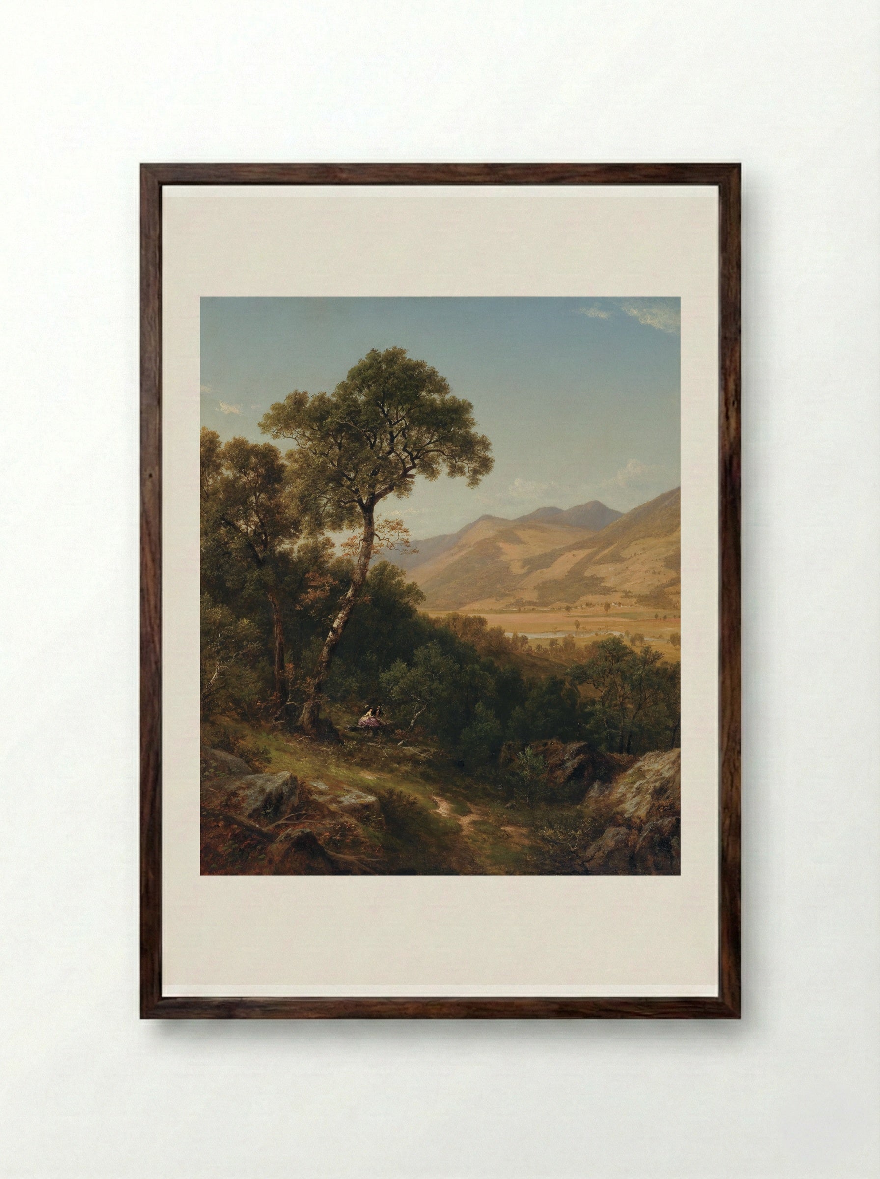 Scenery at Shelburne, Vermont - David Johnson - Framed Print Dark Wood