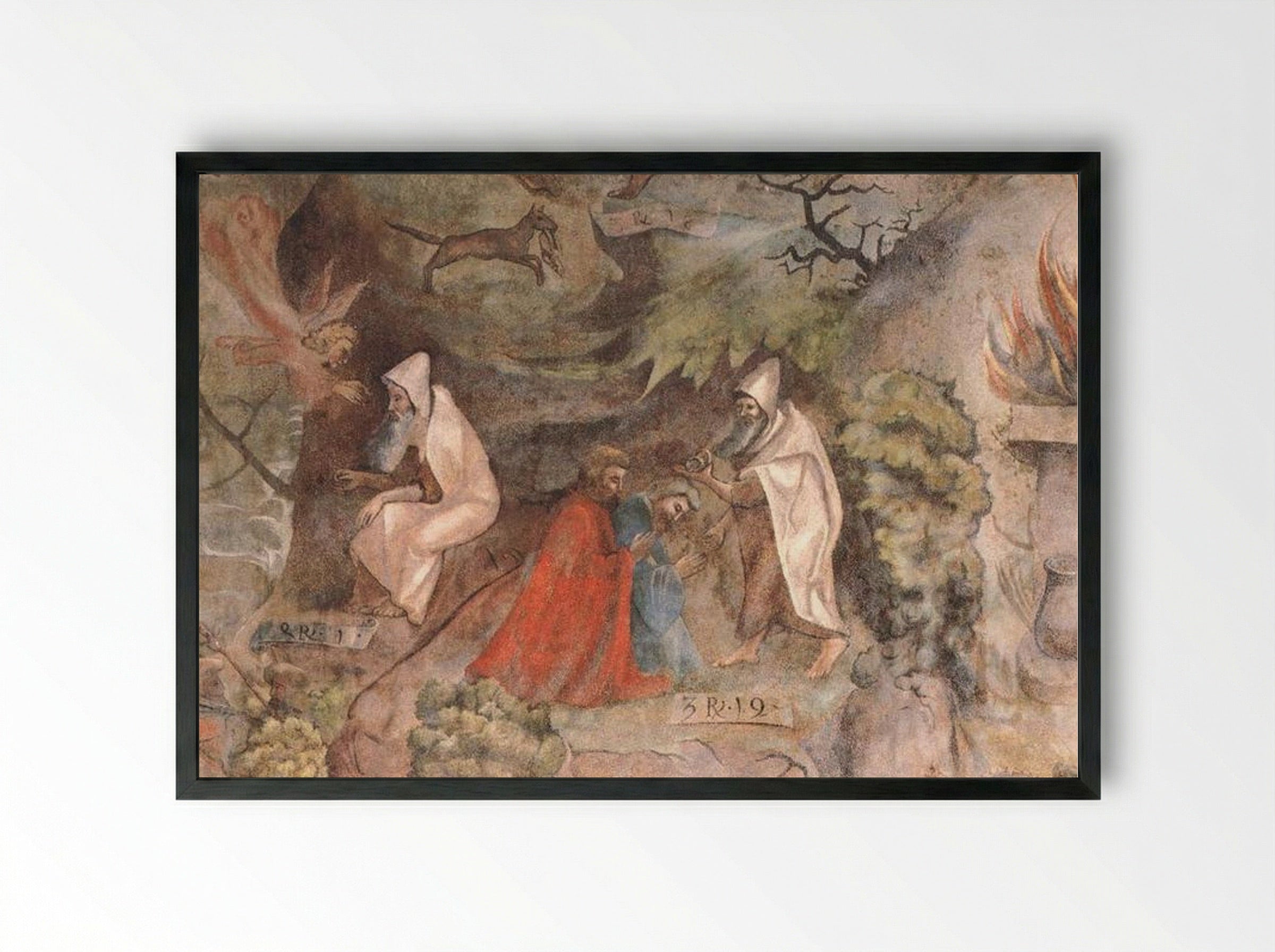 Scenes from the Life of Prophet Elijah - Jerg Ratgeb - Framed Print Black