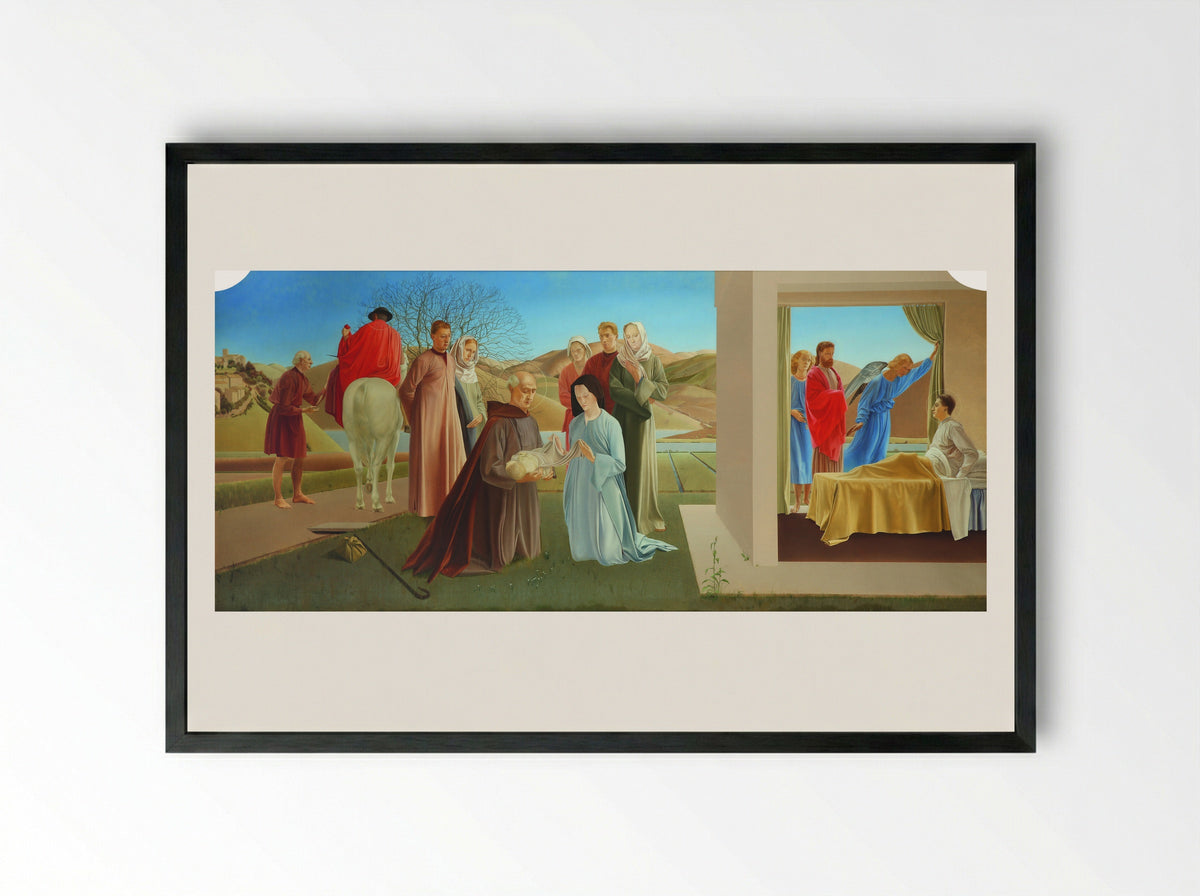 Scenes from the Life of St. Martin of Tours - Winifred Knights - Framed Print Black