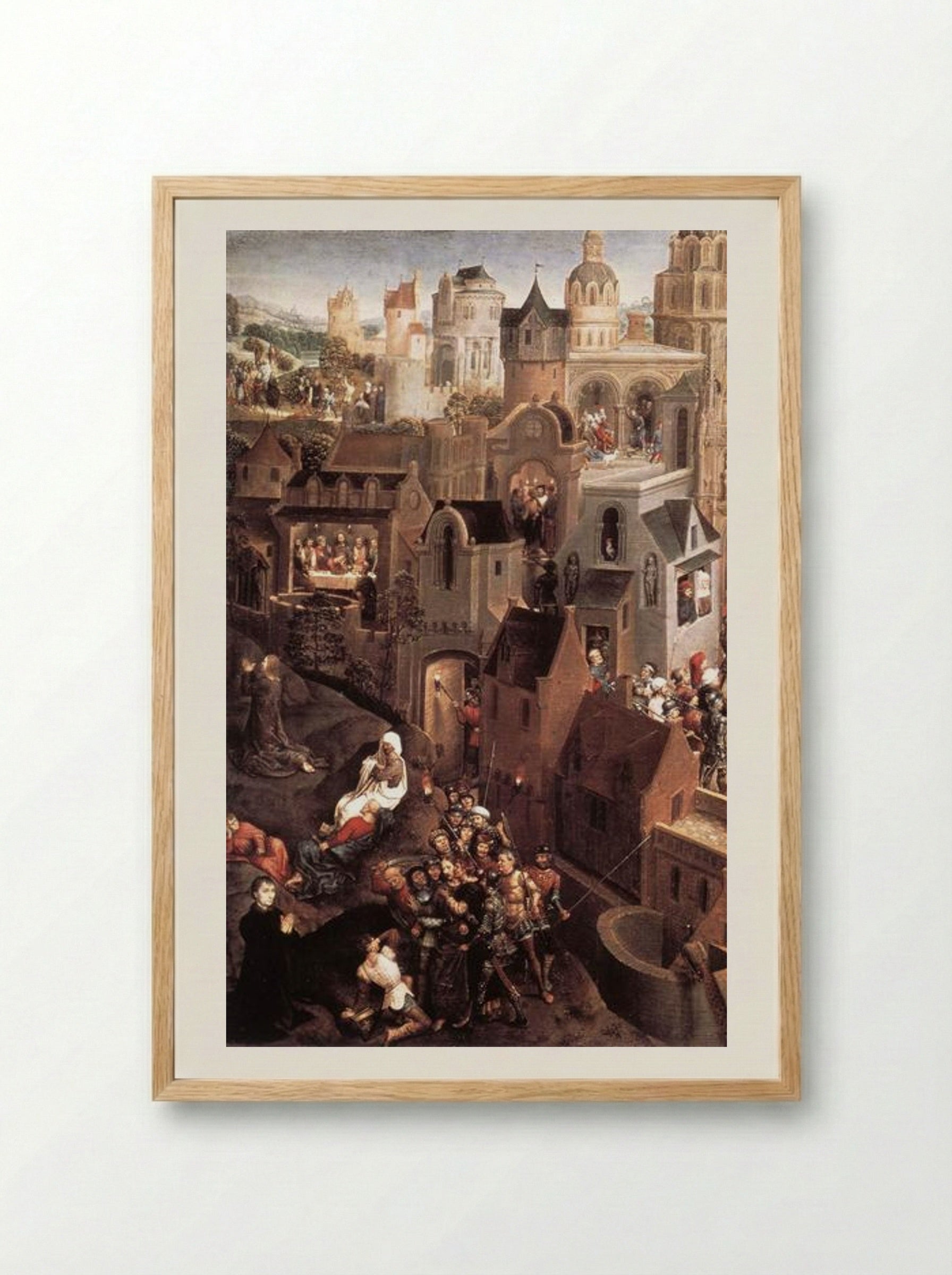 Scenes from the Passion of Christ (left side) - Hans Memling - Framed Print Wood