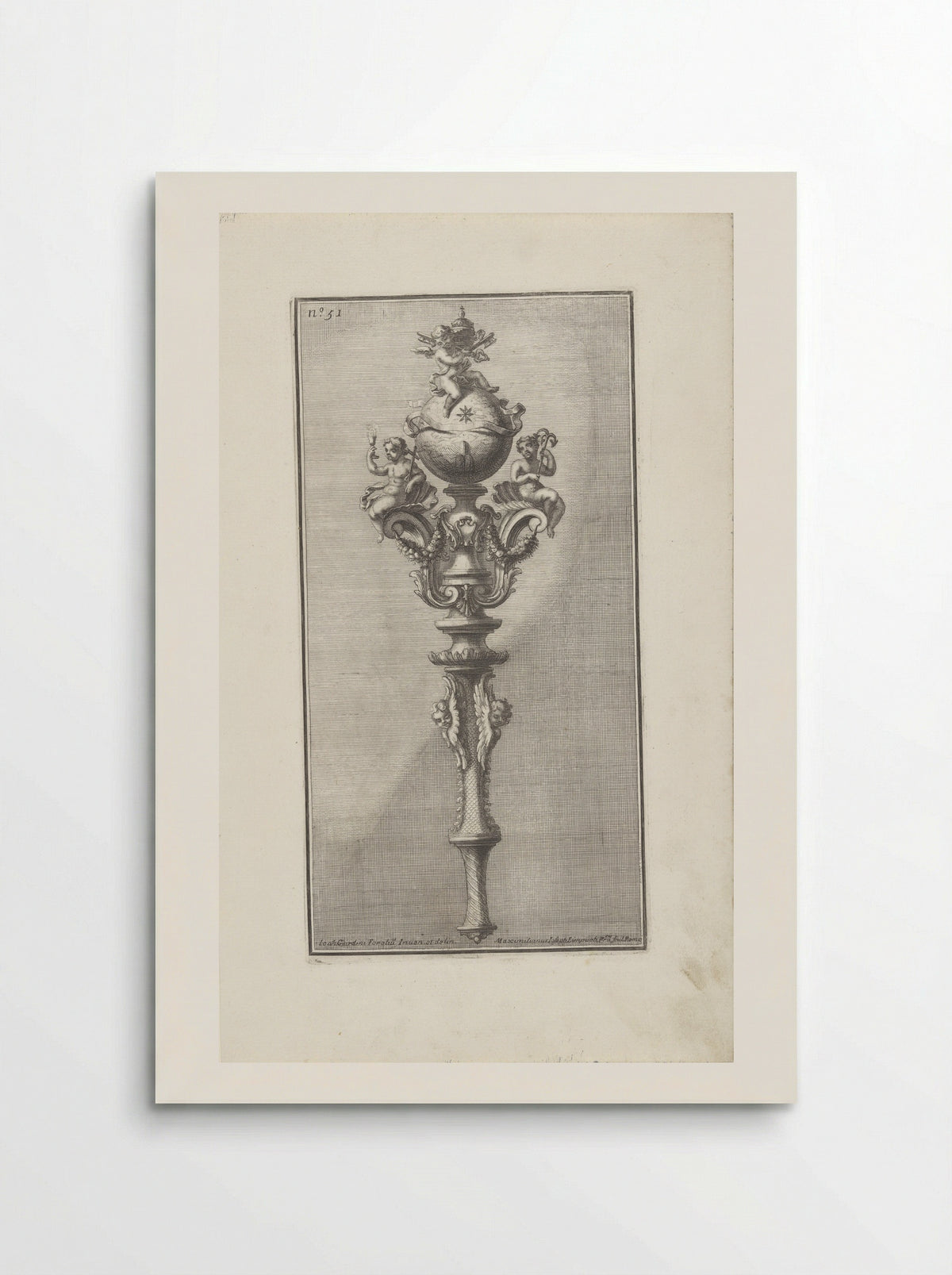 Scepter with the Coat of Arms of Pope Clement XI - Giovanni Giardini - Poster