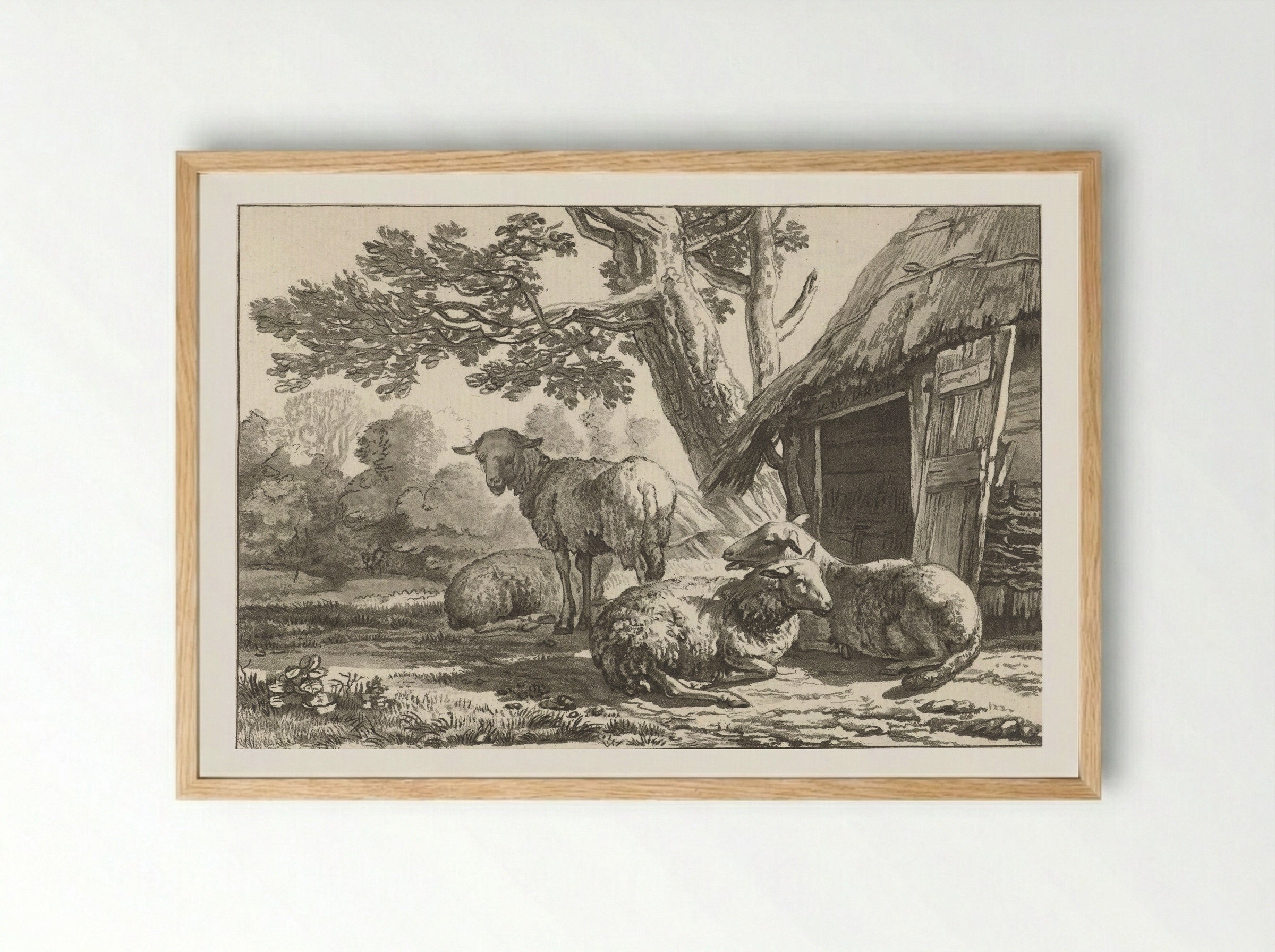 Schaapskooi (Sheepfold) - Cornelis Brouwer - Framed Print Wood