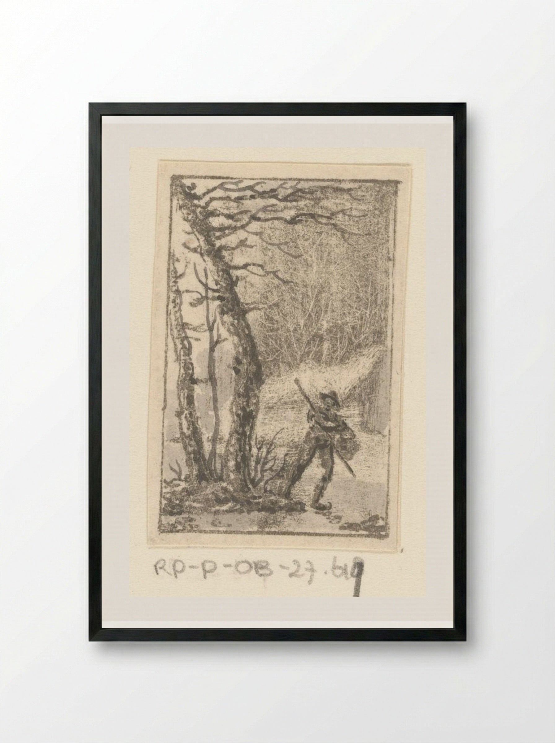 Schaatser in het bos - Pieter Bartholomeusz. Barbiers - Framed Print Black