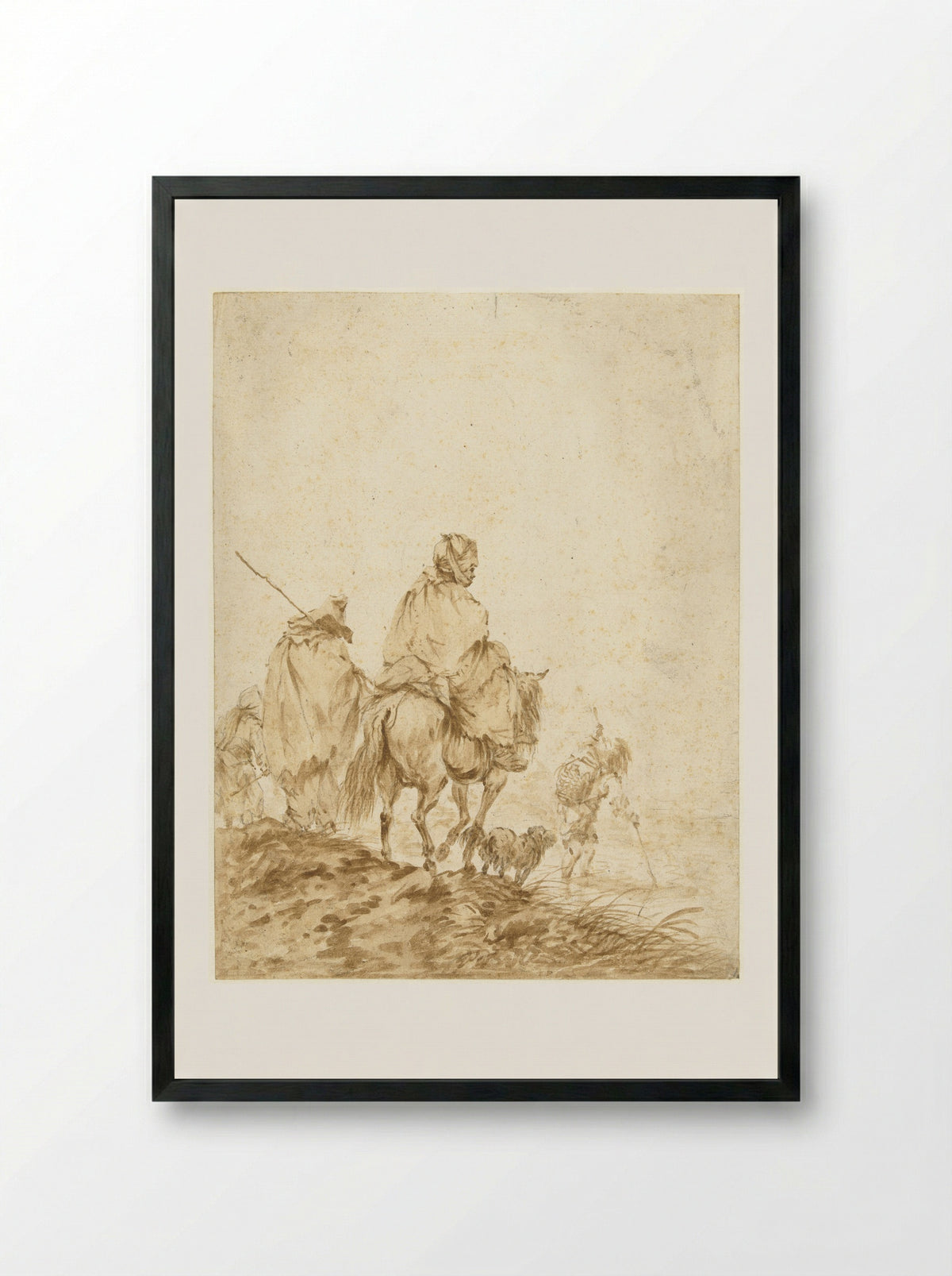 Schamel geklede reizigers - Francesco Giuseppe Casanova - Framed Print Black
