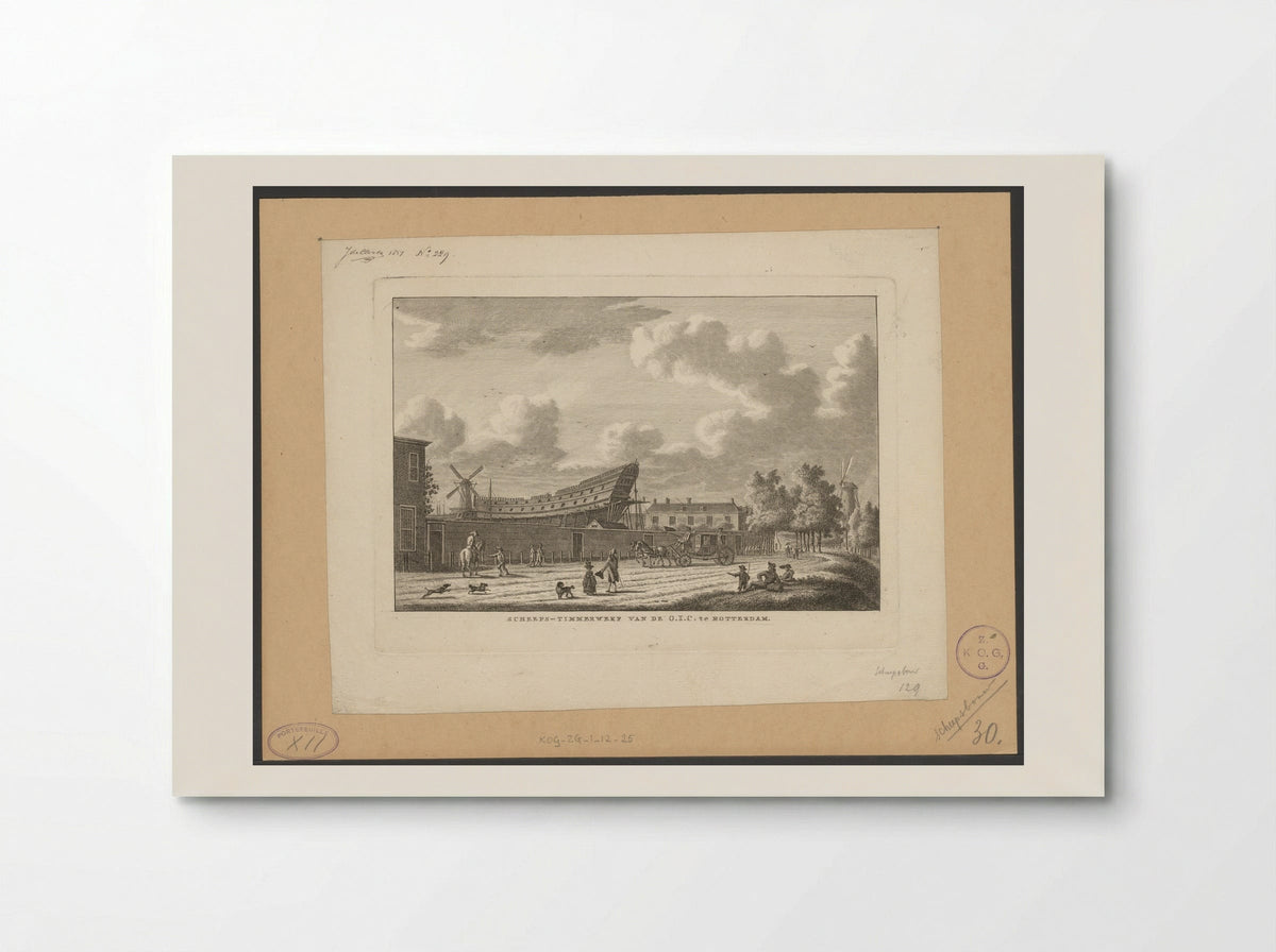 Scheeps-timmerwerf van de O.I.C. te Rotterdam - Carel Frederik Bendorp (I) - Poster