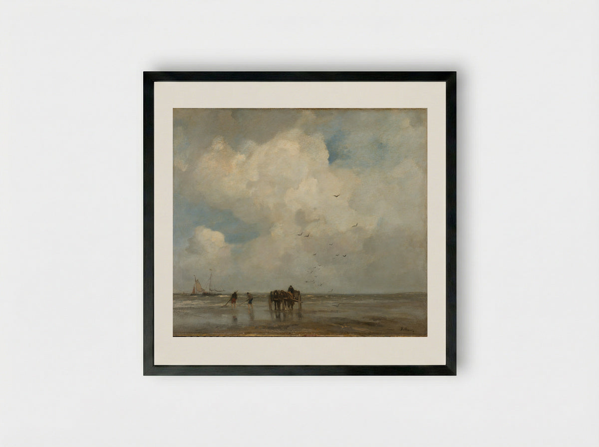Schelpenvissers - Jacob Maris - Framed Print Black