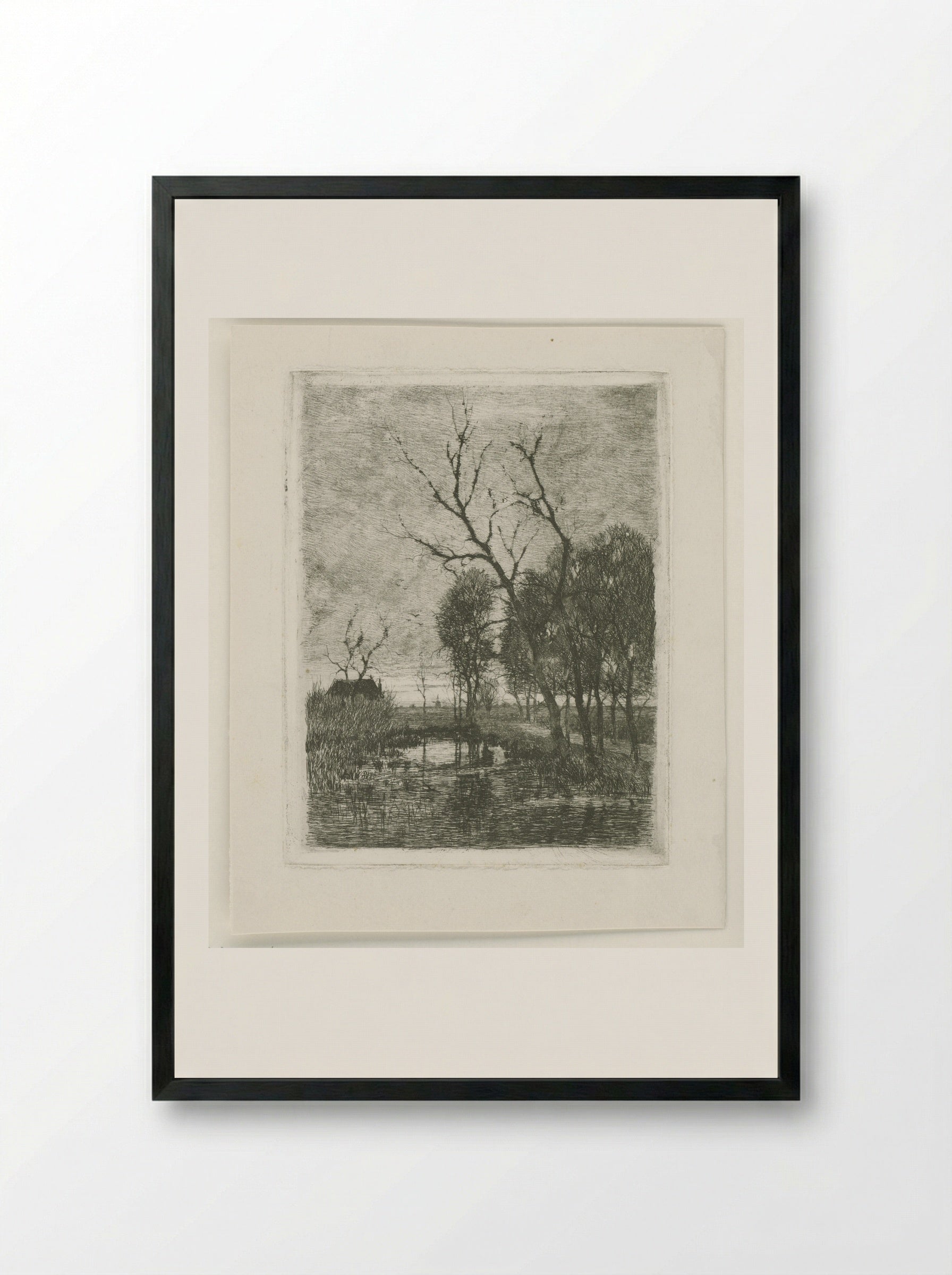 Schemering - Fredericus Jacobus van Rossum du Chattel - Framed Print Black