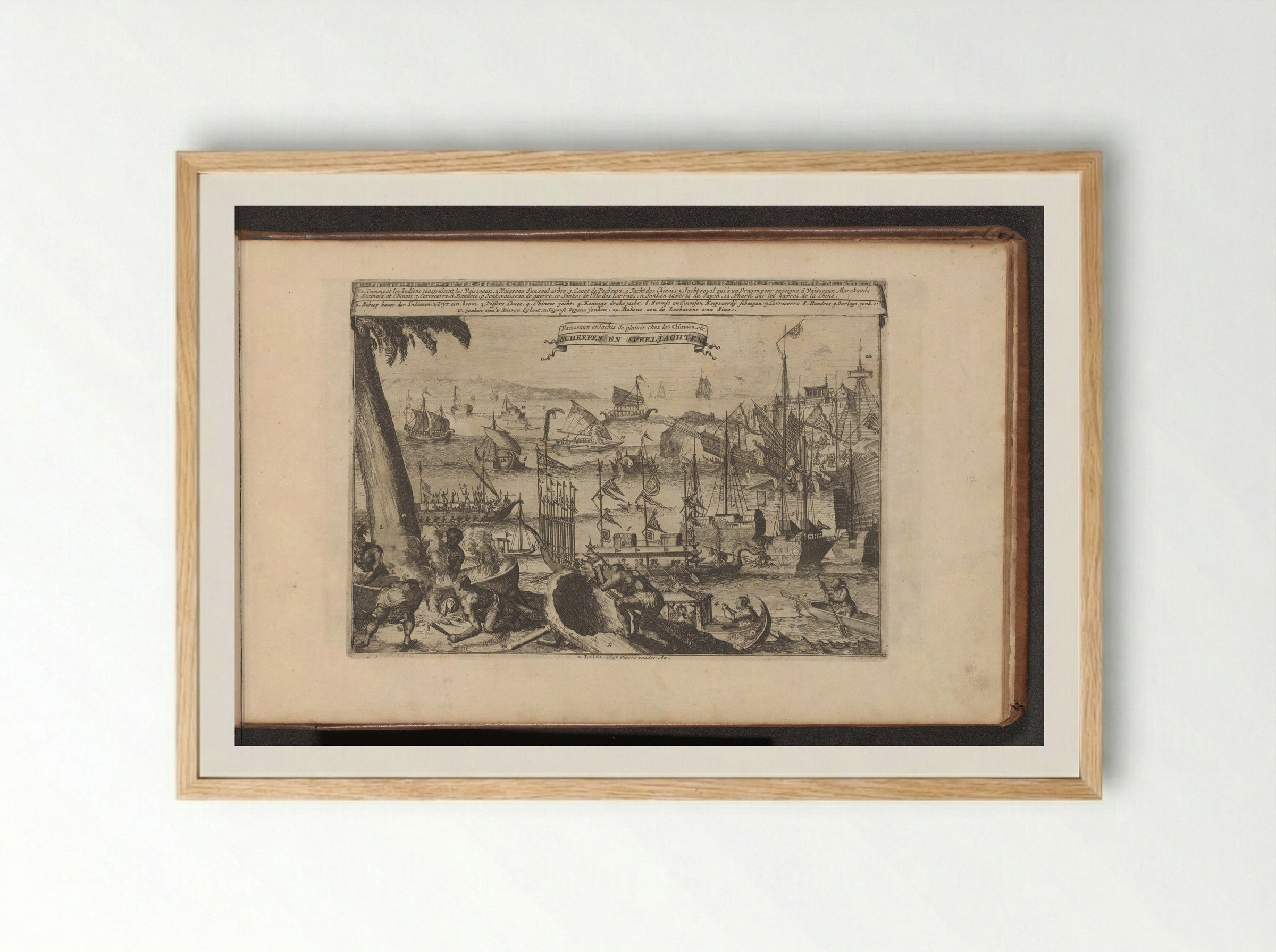Schepen en speeljachten - Romeyn de Hooghe - Framed Print Wood