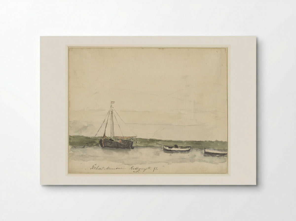 Schepen in de haven te Katwijk aan Zee - Gerhard Morgenstjerne Munthe - Poster