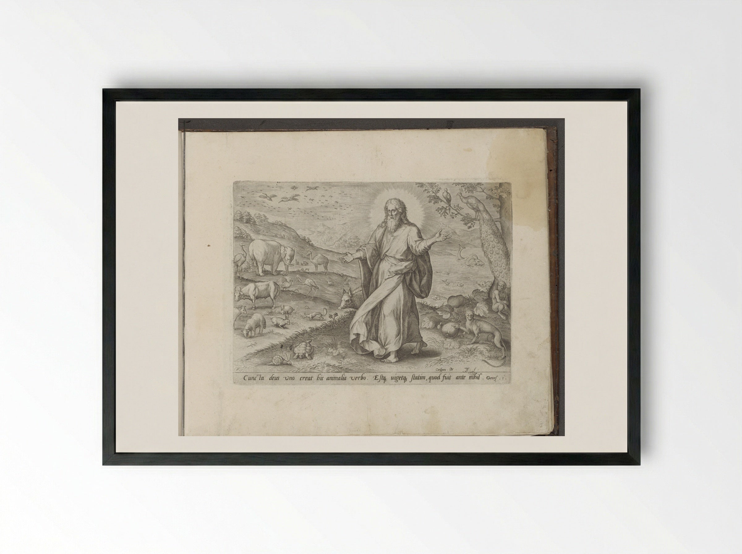 Schepping van de dieren - Gerard de Jode - Framed Print Black