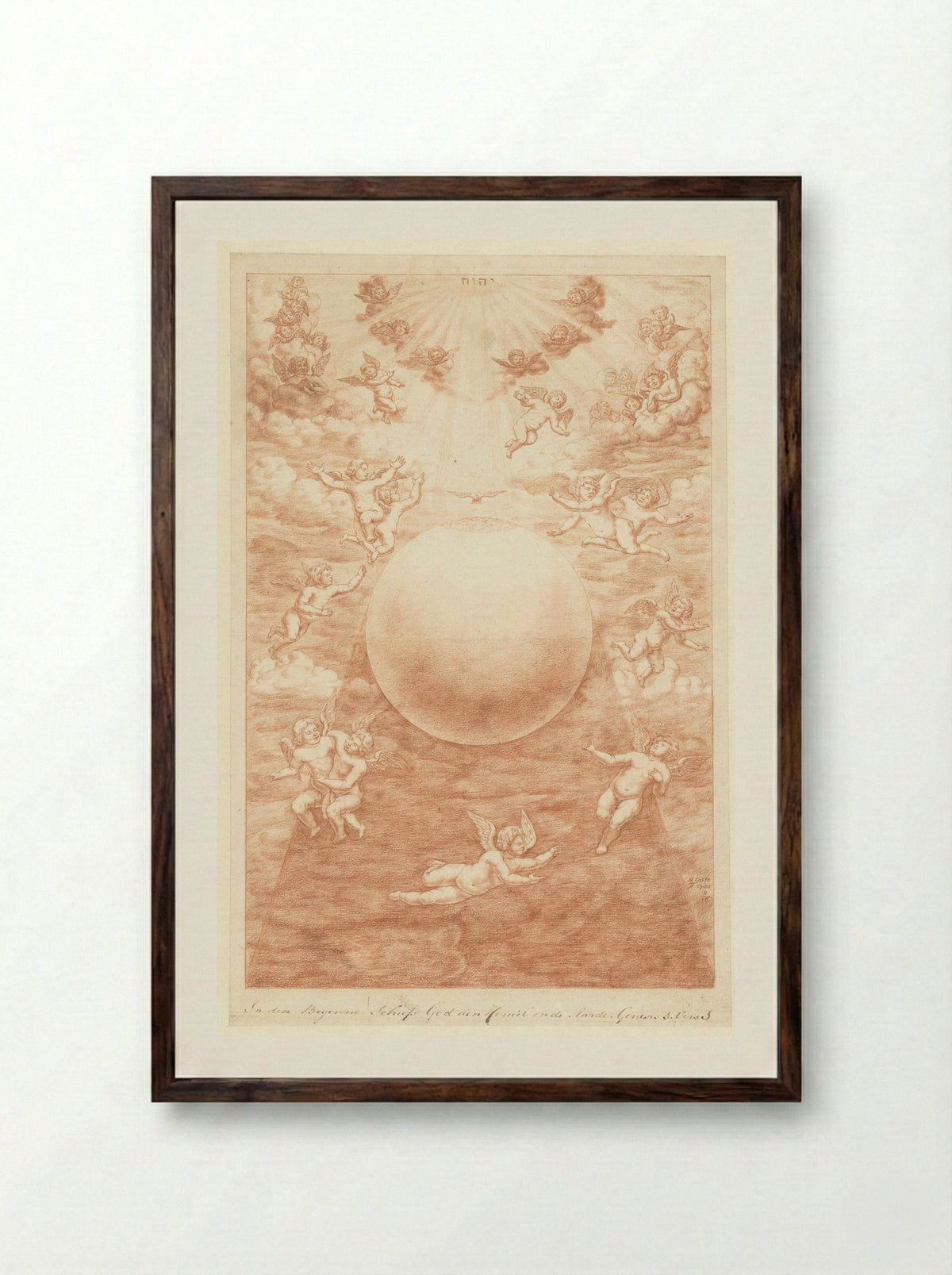 Schepping van hemel en aarde - Herman Coets - Framed Print Dark Wood